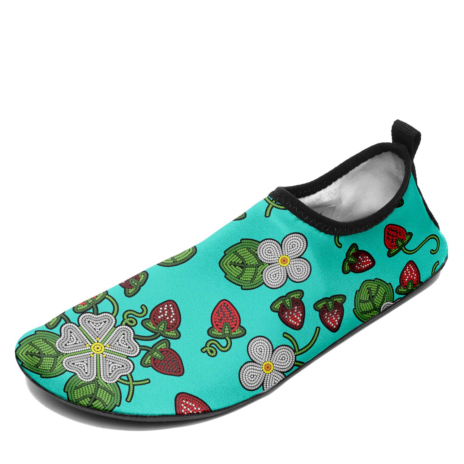 Strawberry Dreams Turquoise Kid's Sockamoccs Slip On Shoes