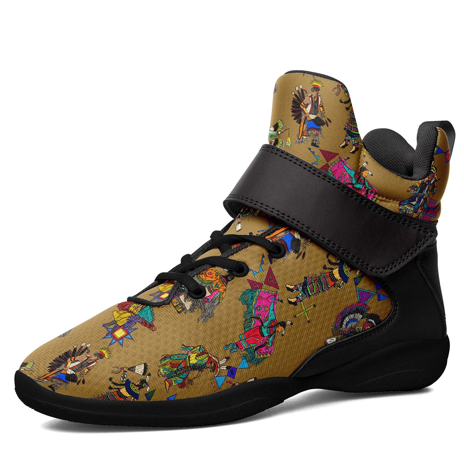 Grand Entry Dancers Earth Ipottaa Basketball / Sport High Top Shoes - Black Sole