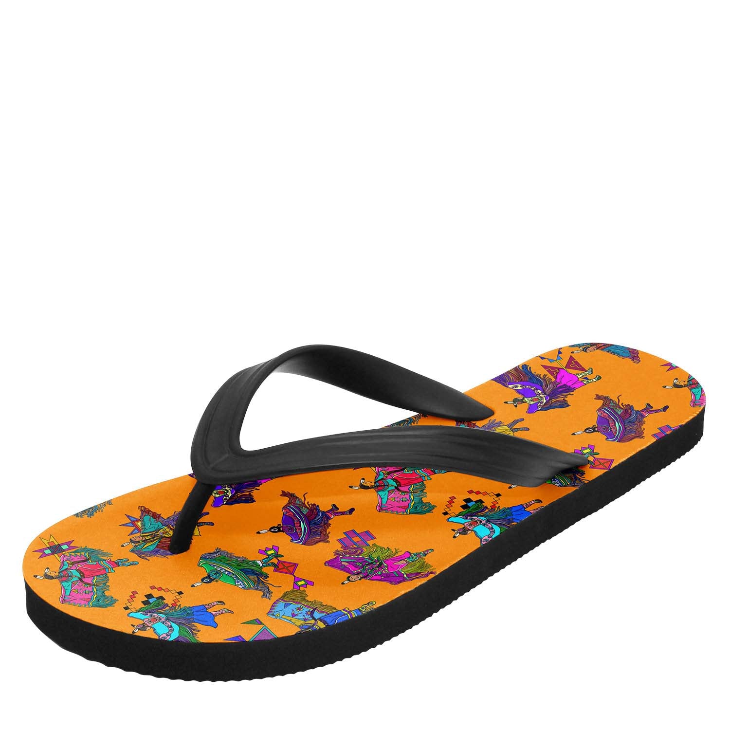 Women's Fancy Dancers Orange Flip Flops