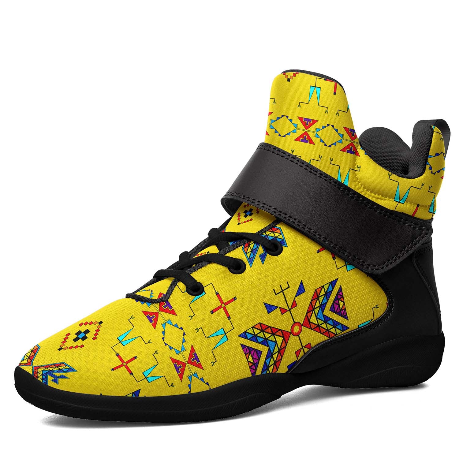 Rainy Chief Rainbow Yellow Ipottaa Basketball / Sport High Top Shoes - Black Sole