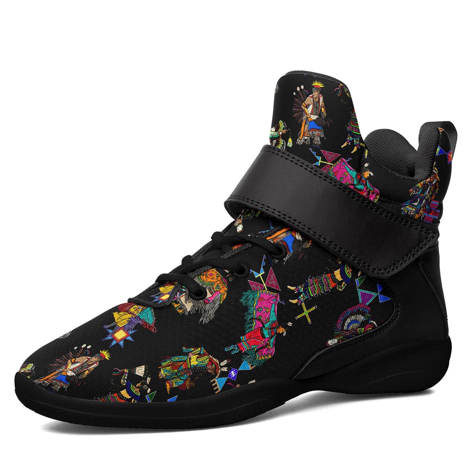 Grand Entry Dancers Black Ipottaa Basketball / Sport High Top Shoes - Black Sole
