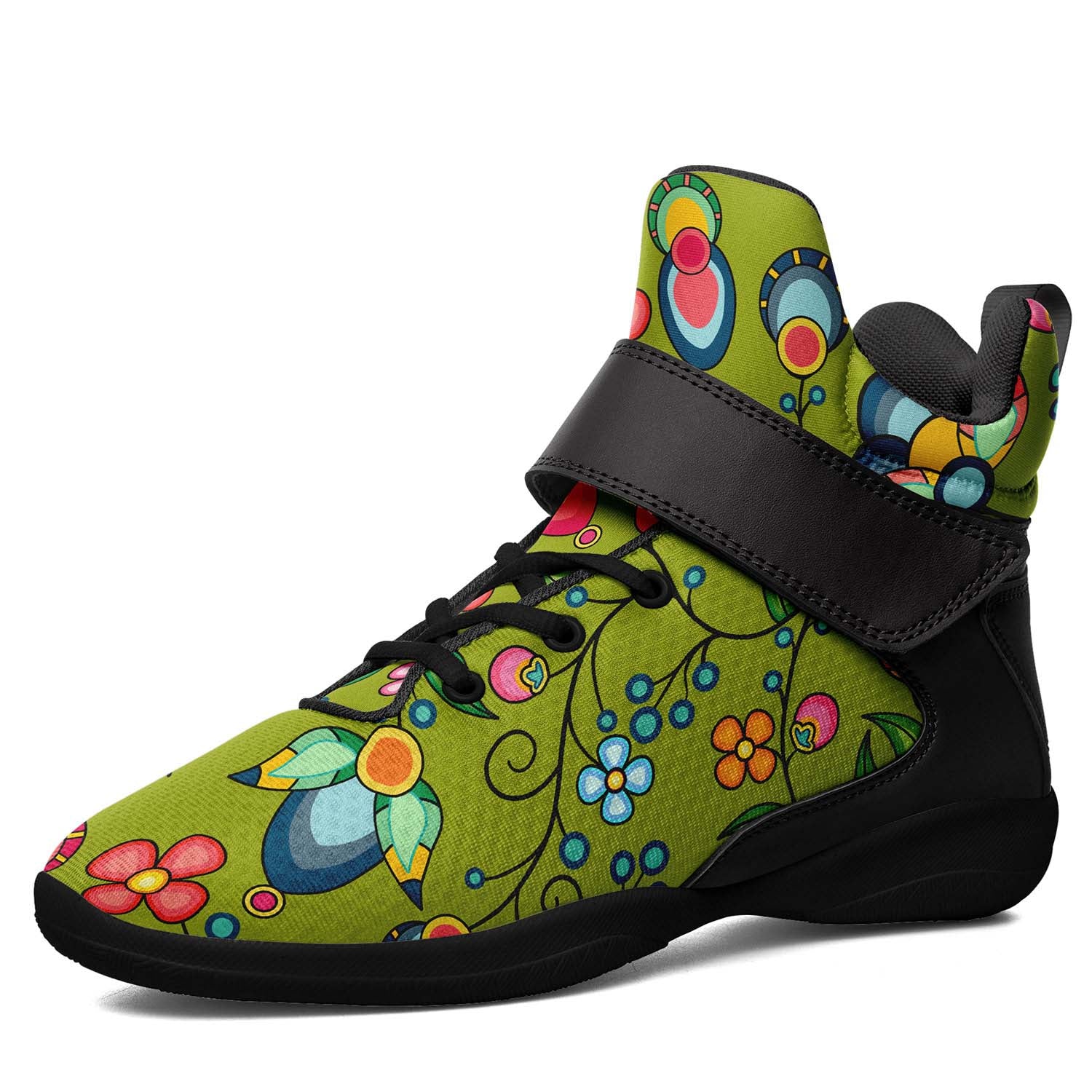Floral Bounty Sweetgrass Ipottaa Basketball / Sport High Top Shoes - Black Sole