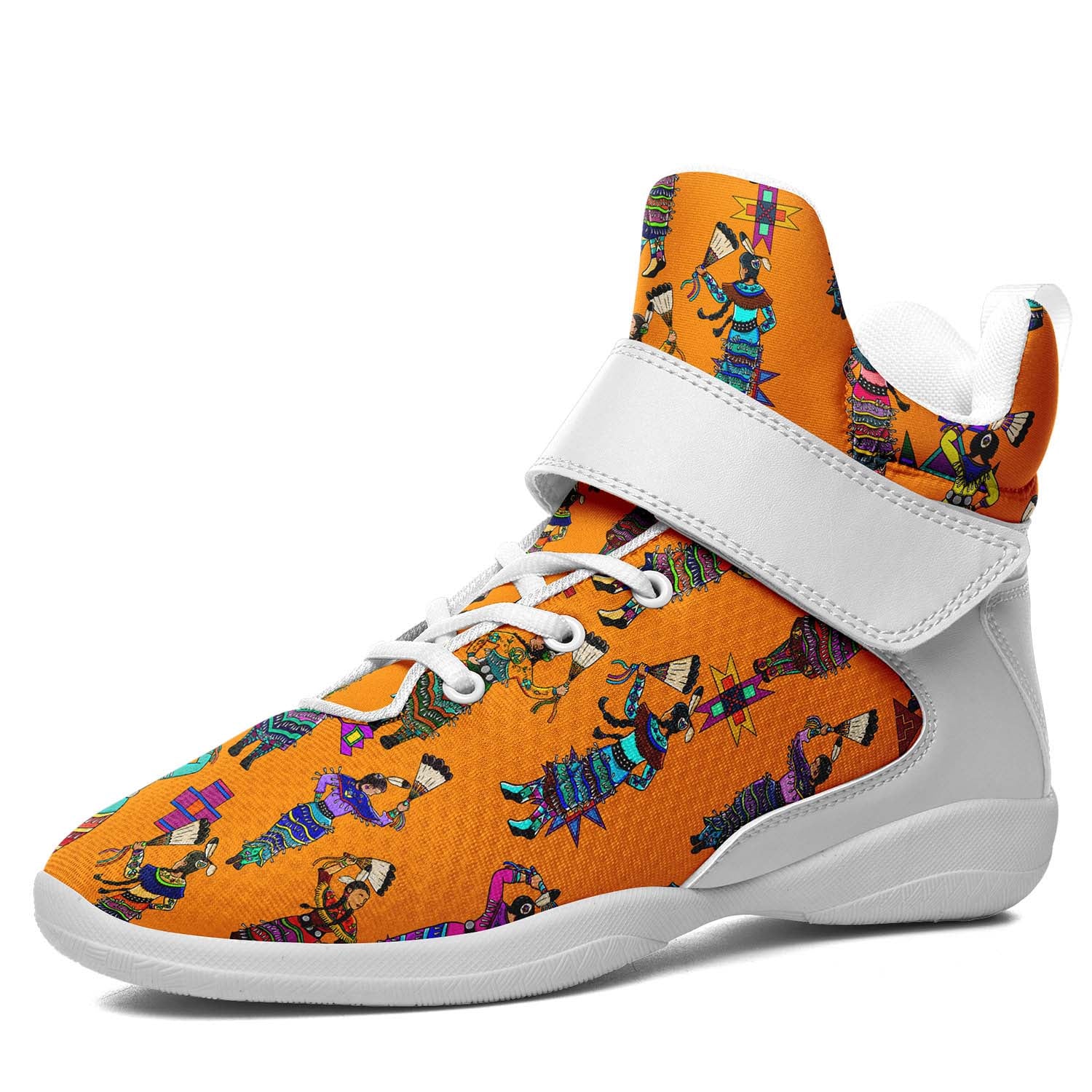 Women's Jingle Dancers Orange Ipottaa Basketball / Sport High Top Shoes - White Sole