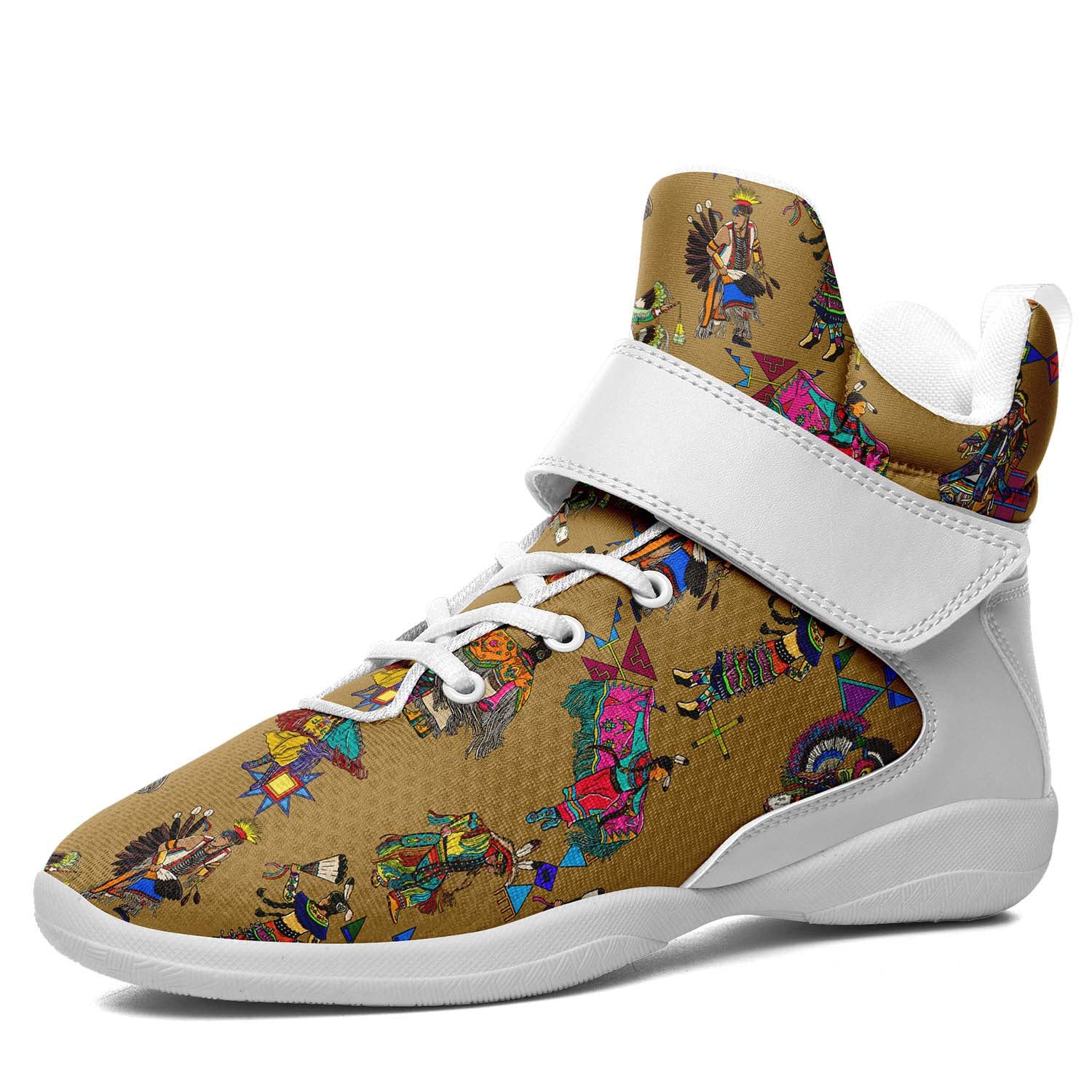 Grand Entry Dancers Earth Ipottaa Basketball / Sport High Top Shoes - White Sole