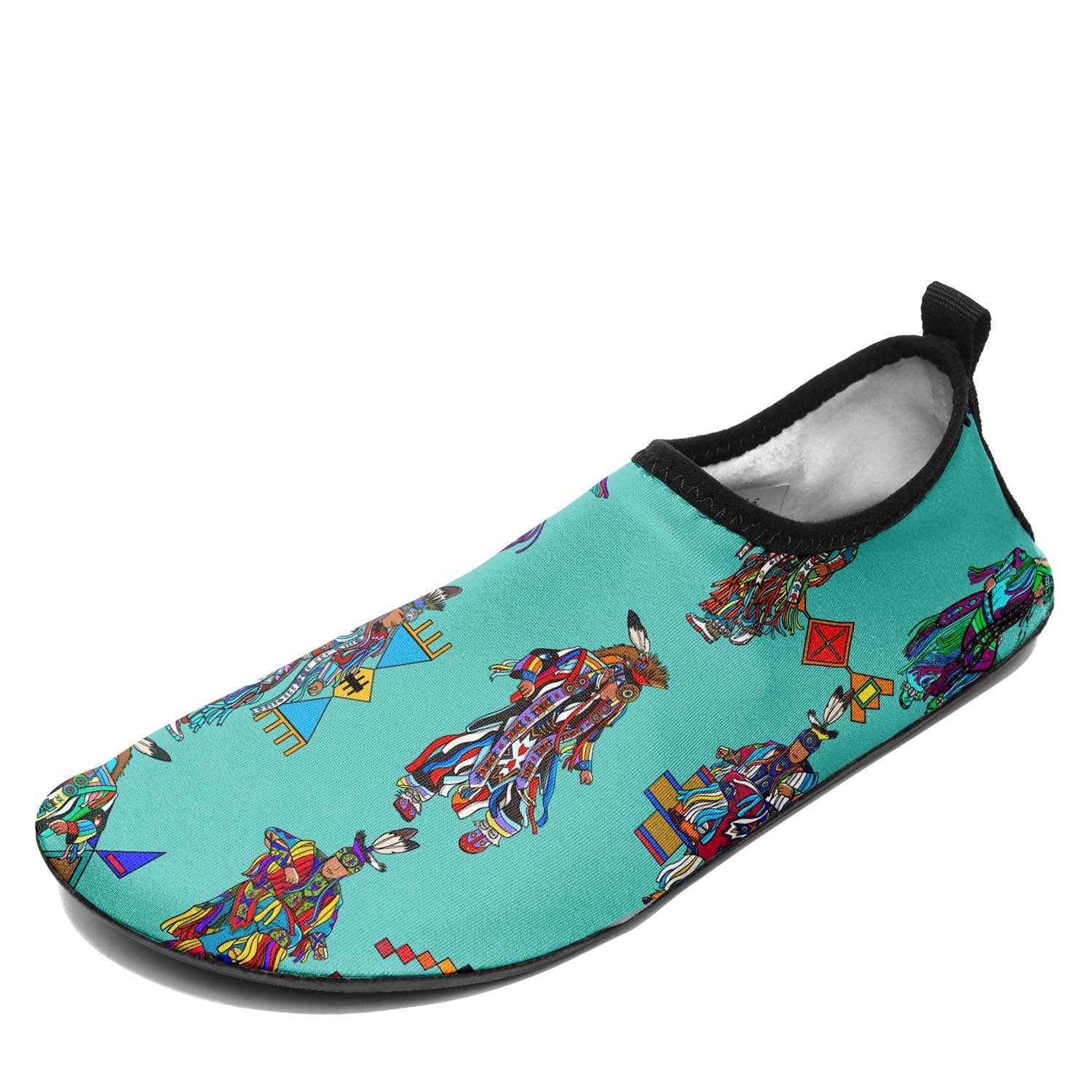Men's Grass Dancers Eggshell Blue Sockamoccs