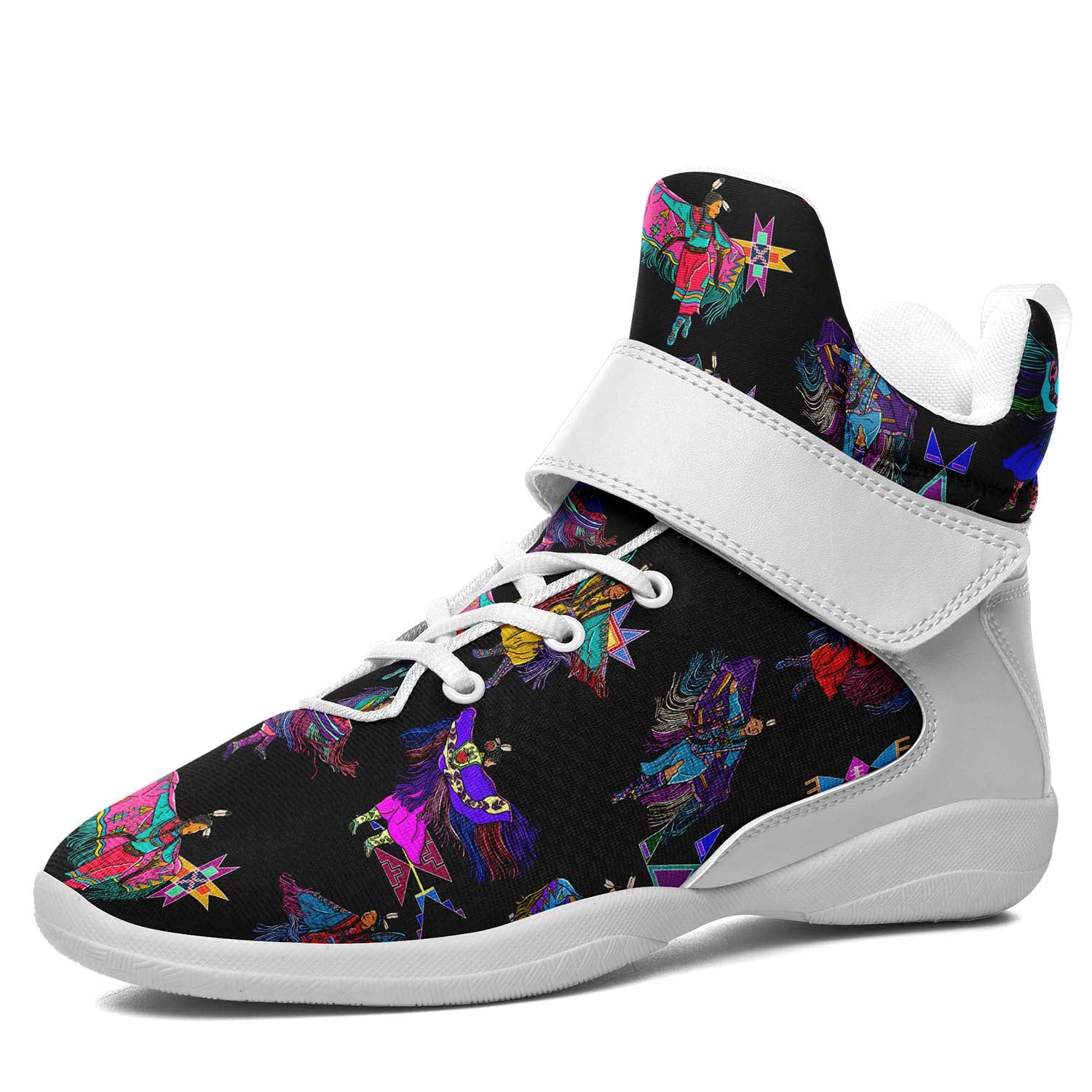 Women's Fancy Dancers Black Ipottaa Basketball / Sport High Top Shoes - White Sole