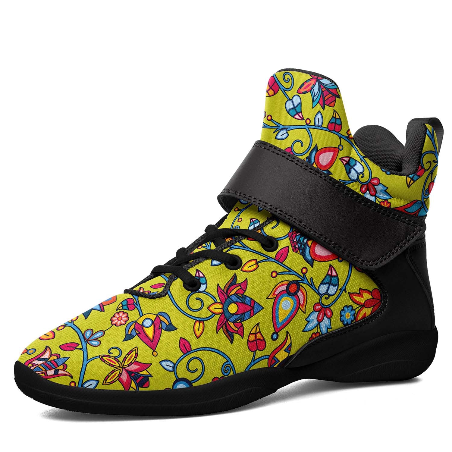 Thorny Path Yellow Ipottaa Basketball / Sport High Top Shoes - Black Sole