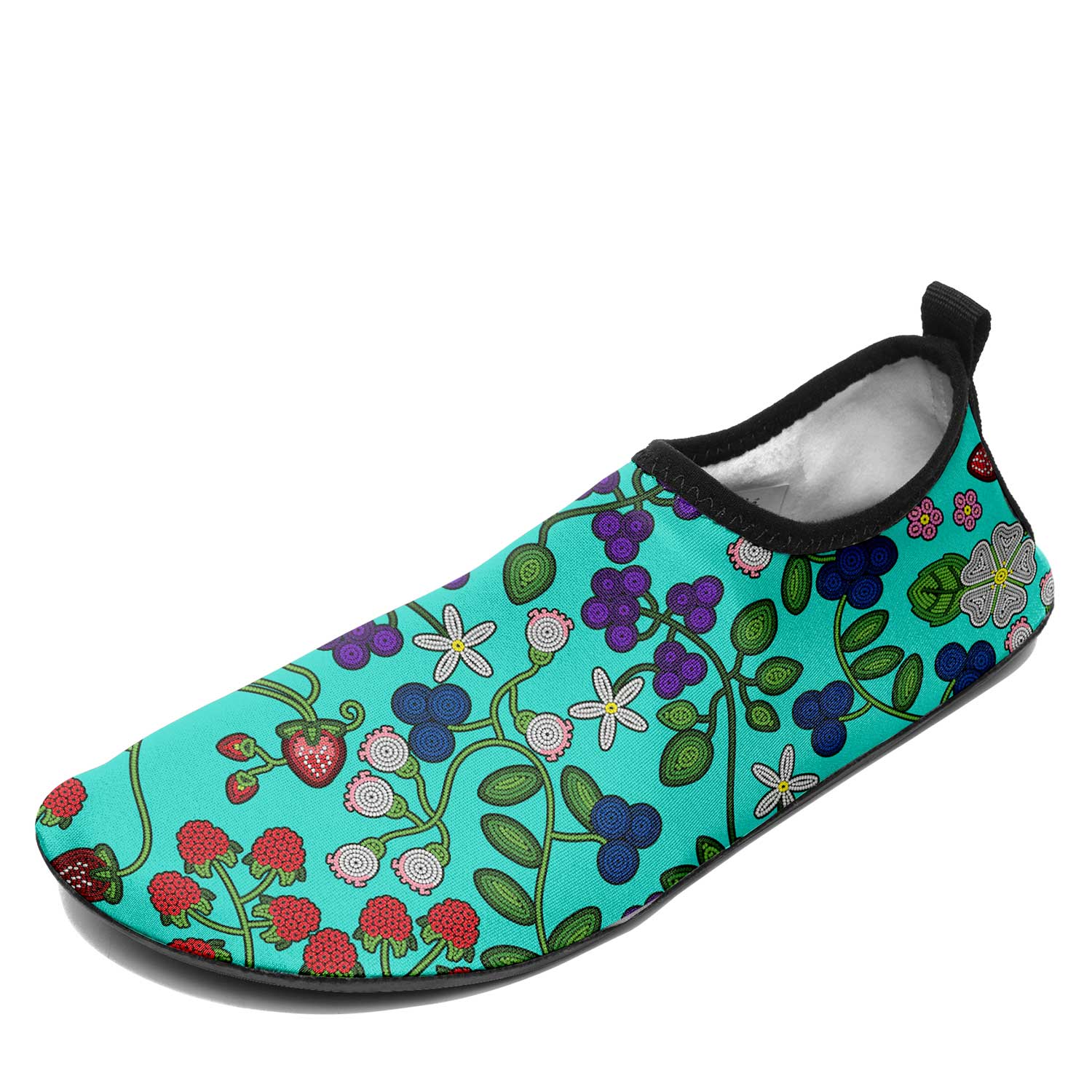 Grandmother Stories turquoise Kid's Sockamoccs Slip On Shoes