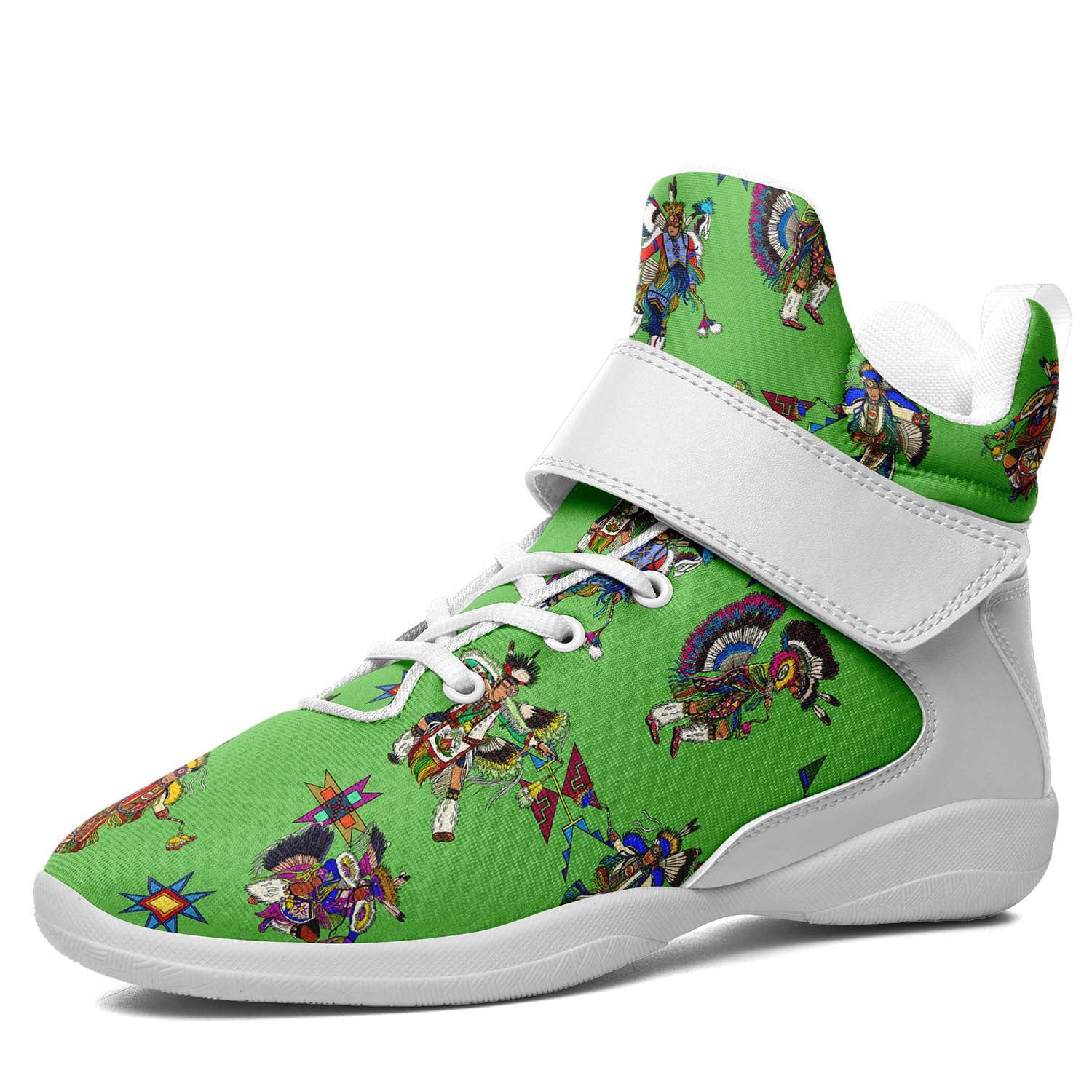 Men's Fancy Dancers Grass Ipottaa Basketball / Sport High Top Shoes - White Sole
