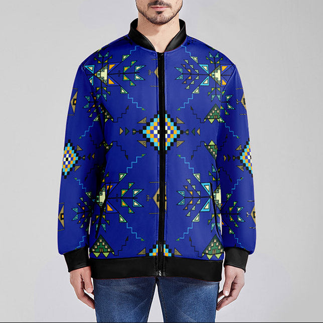 Bear Shield Dark Blue Youth Zippered Collared Lightweight Jacket