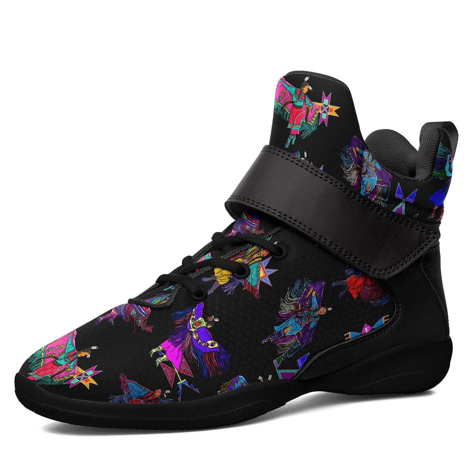 Women's Fancy Dancers Black Ipottaa Basketball / Sport High Top Shoes - Black Sole