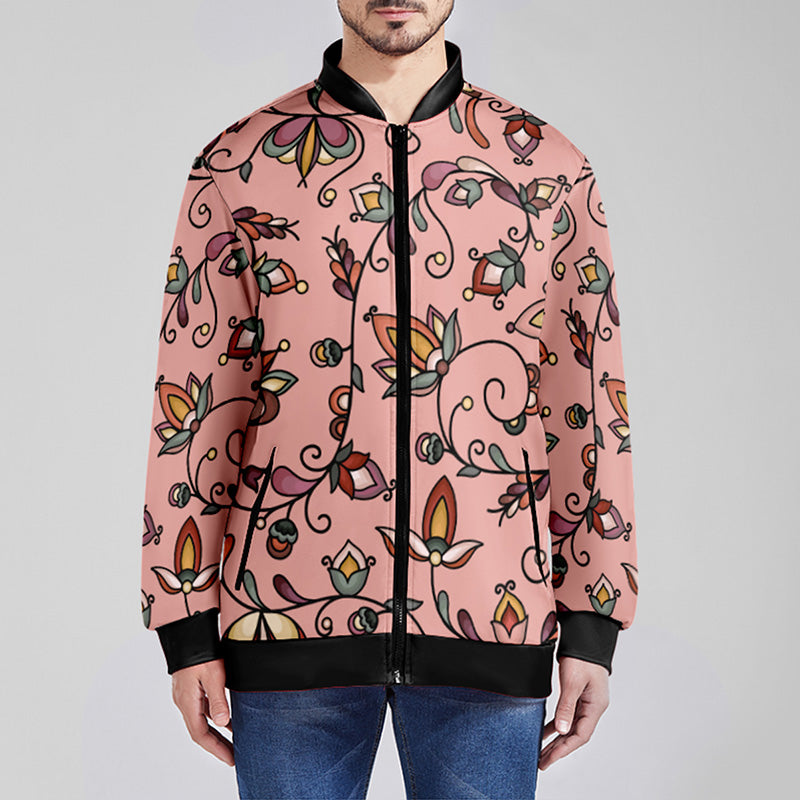 Burnt Sky Petals Peach Youth Zippered Collared Lightweight Jacket