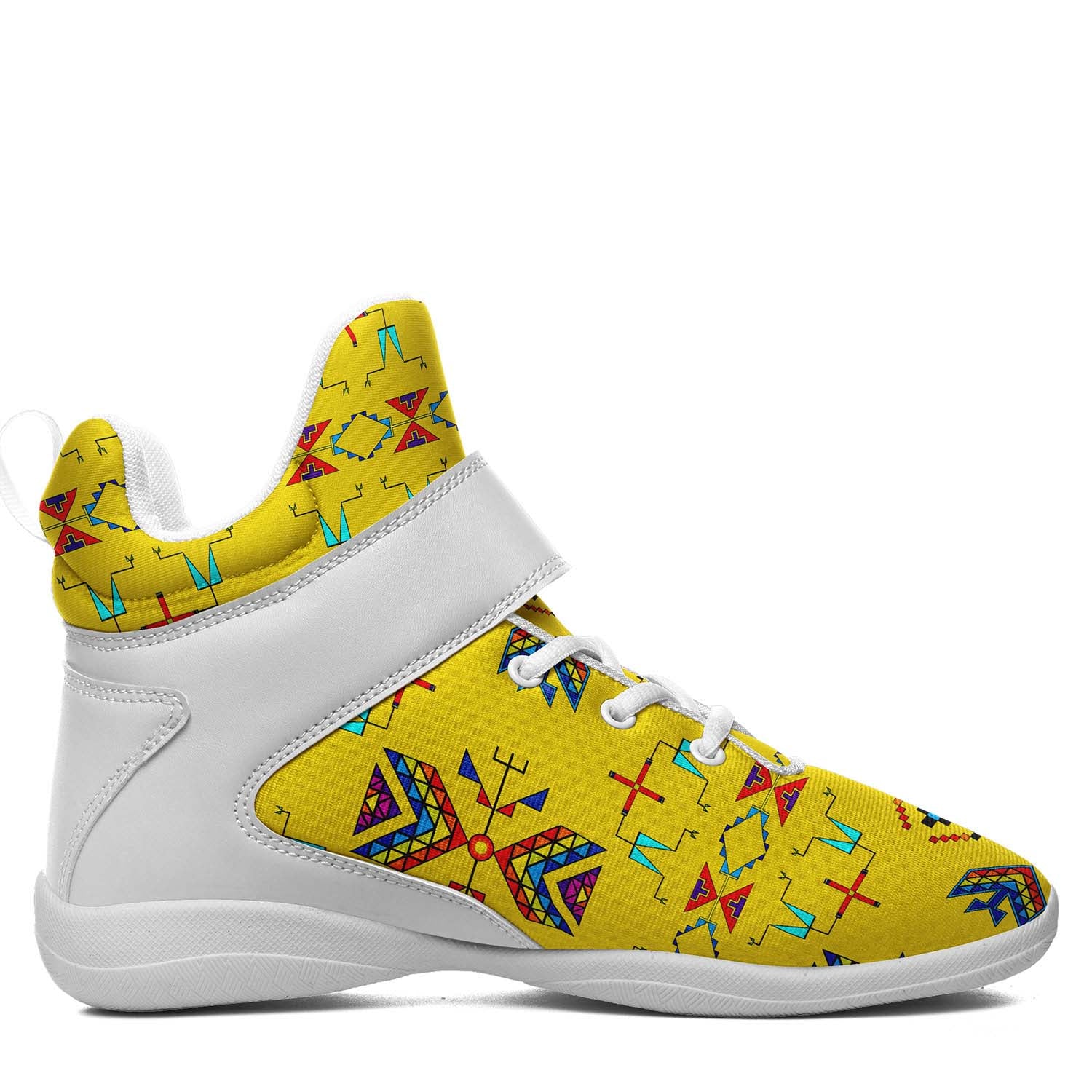 Rainy Chief Rainbow Yellow Ipottaa Basketball / Sport High Top Shoes - White Sole