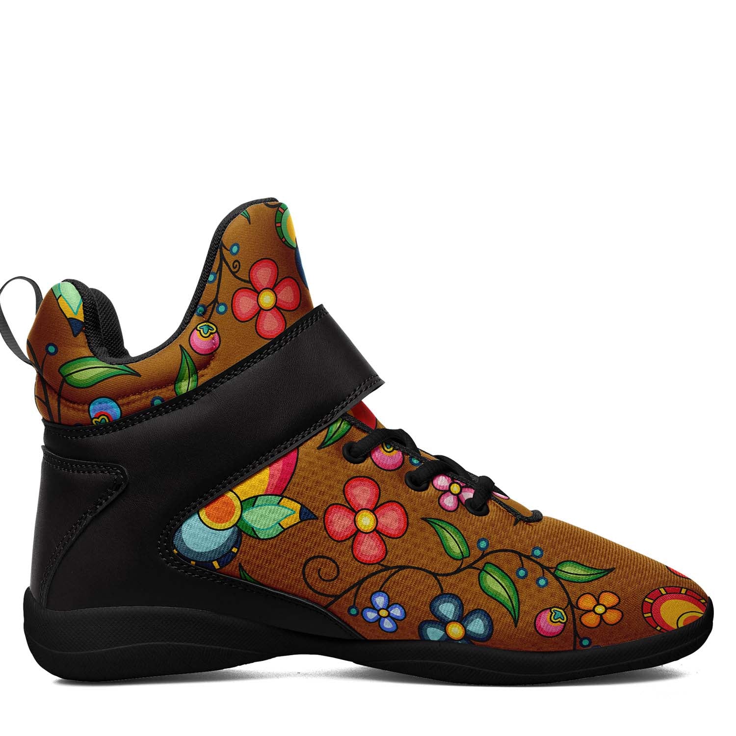 Floral Bounty Fall Leaves Ipottaa Basketball / Sport High Top Shoes - Black Sole