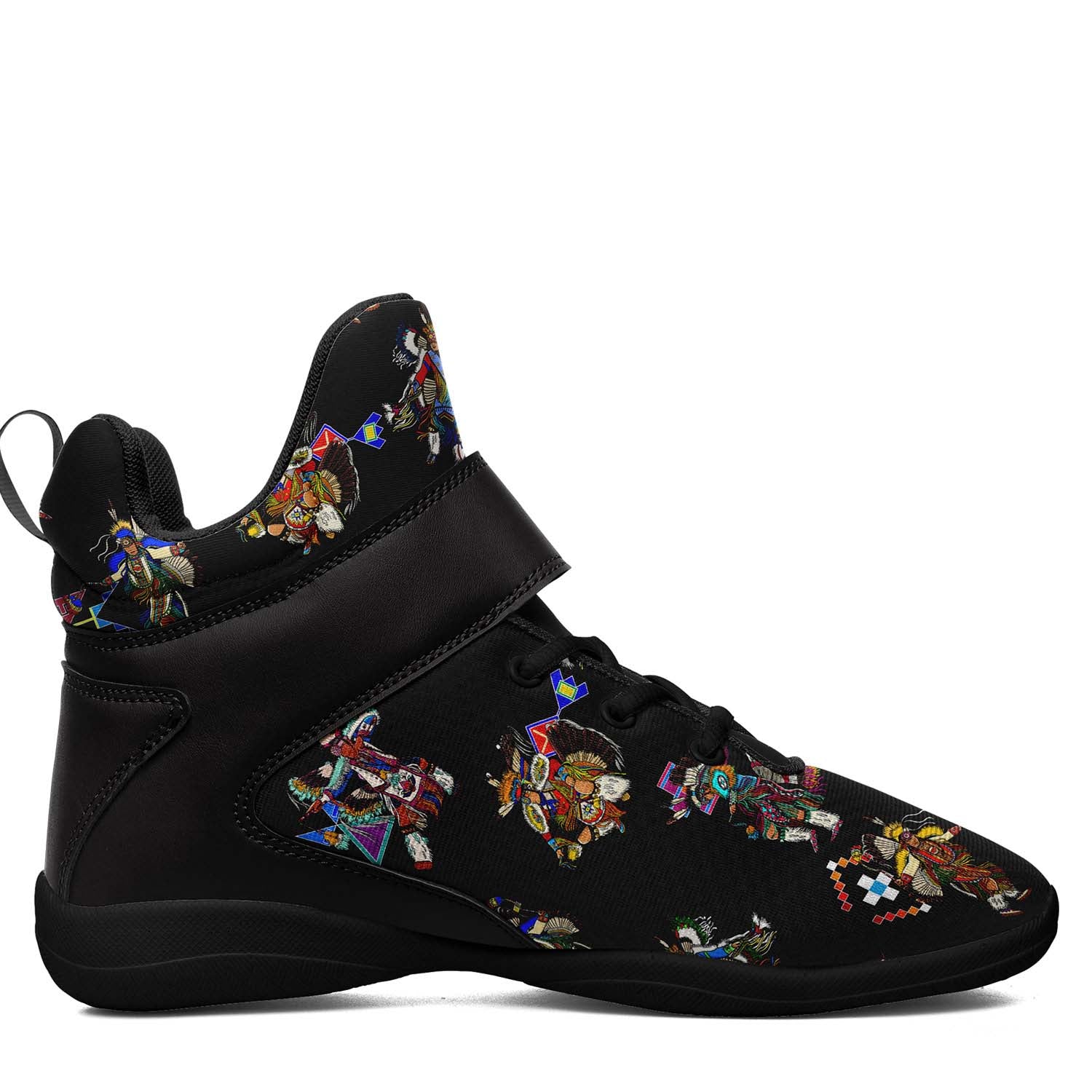 Men's Fancy Dancer Black Ipottaa Basketball / Sport High Top Shoes - Black Sole