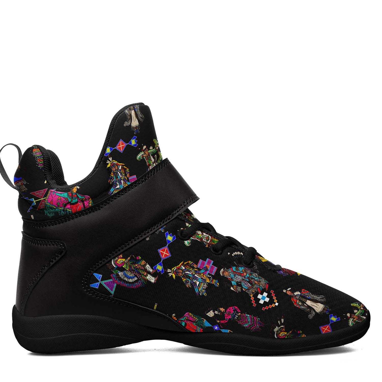 Grand Entry Dancers Black Ipottaa Basketball / Sport High Top Shoes - Black Sole
