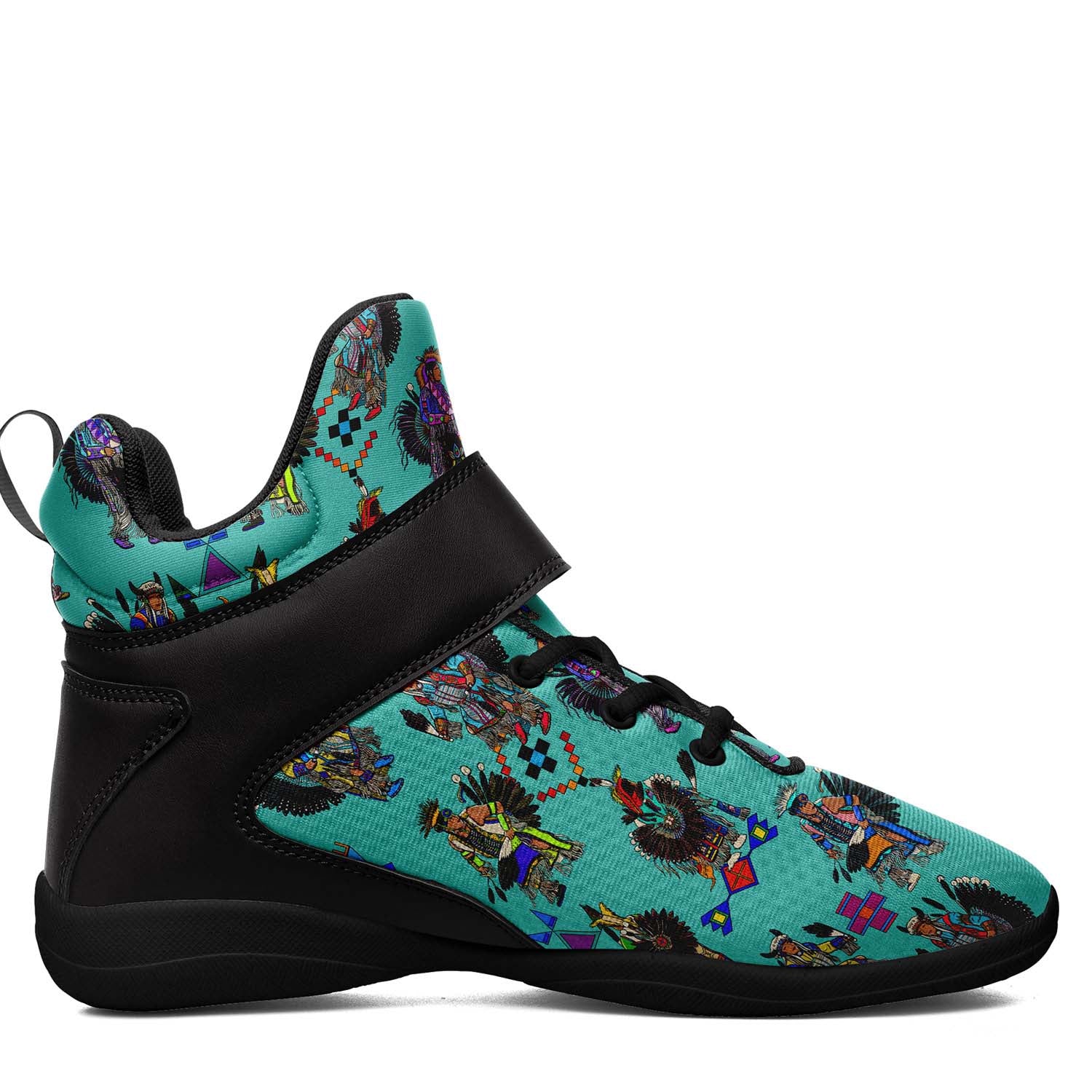 Men's Tradish Dancers Turquoise Ipottaa Basketball / Sport High Top Shoes - Black Sole