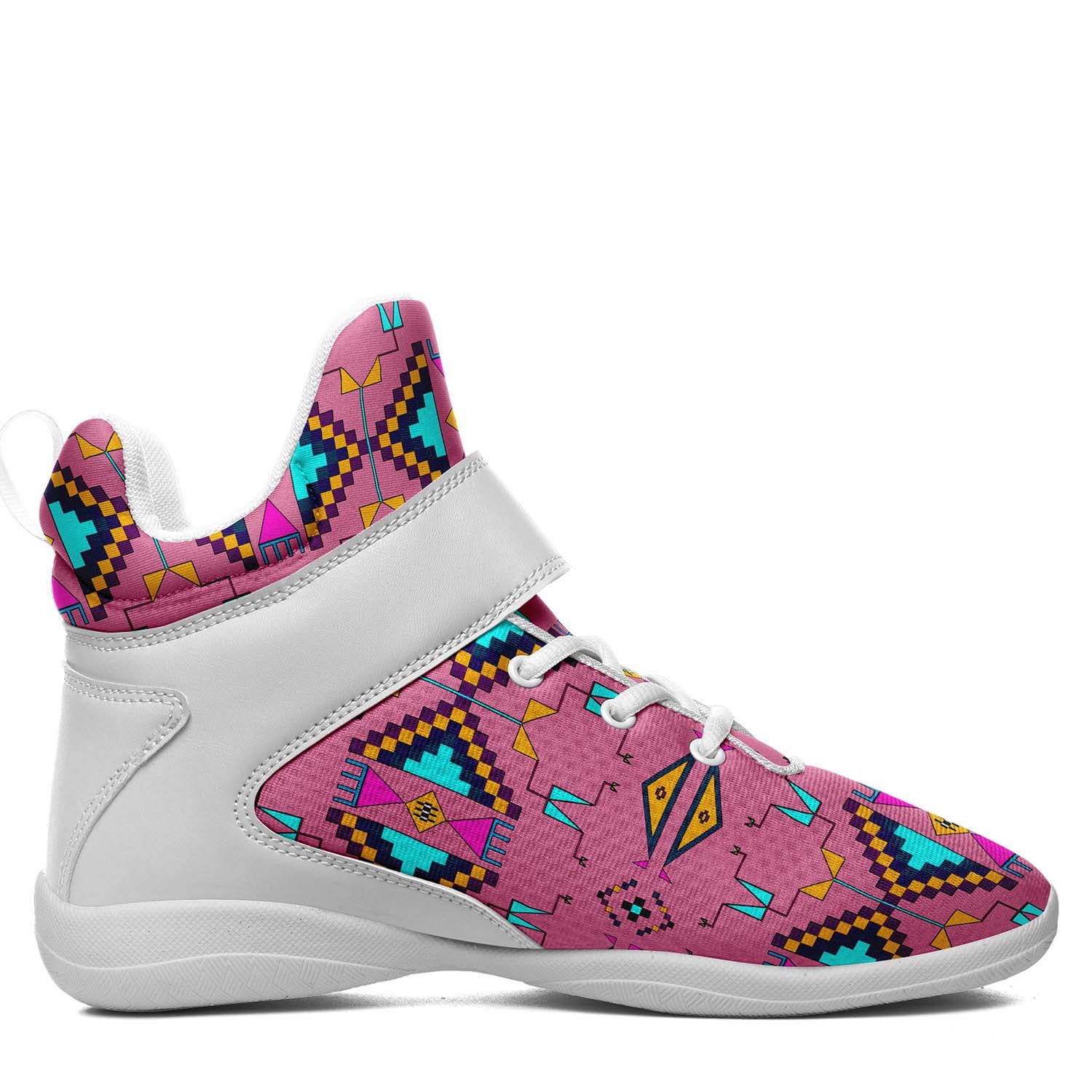 Rite of Passage Pink Ipottaa Basketball / Sport High Top Shoes - White Sole
