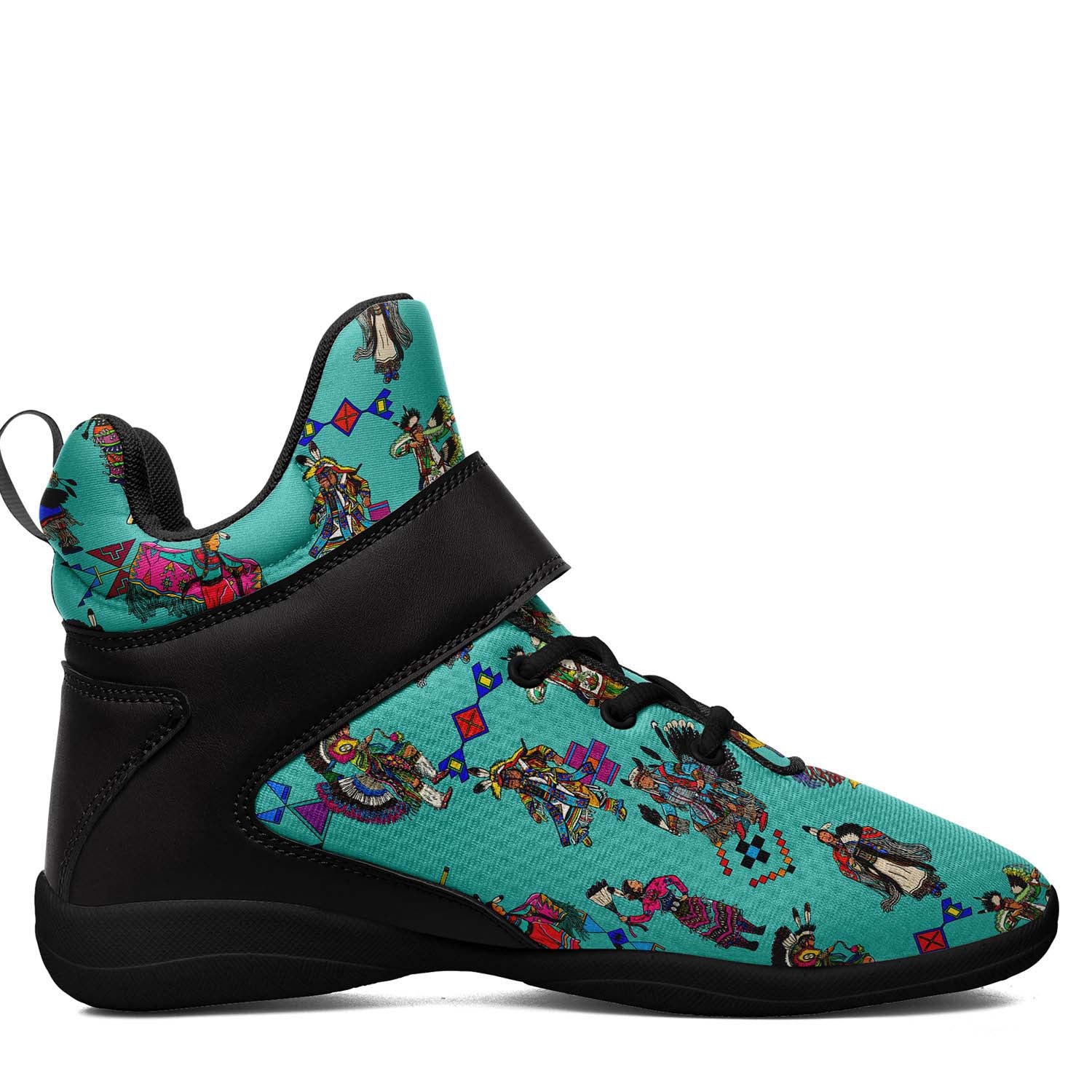 Grand Entry Dancers Eggshell Blue Ipottaa Basketball / Sport High Top Shoes - Black Sole