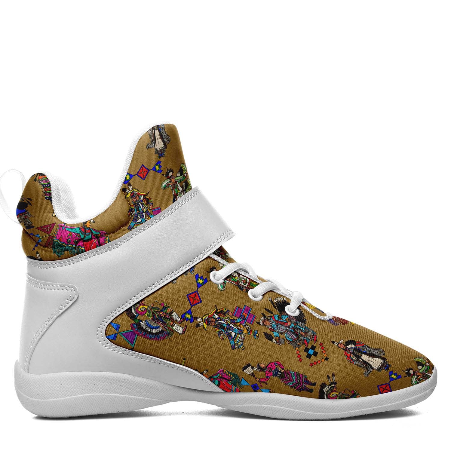 Grand Entry Dancers Earth Ipottaa Basketball / Sport High Top Shoes - White Sole