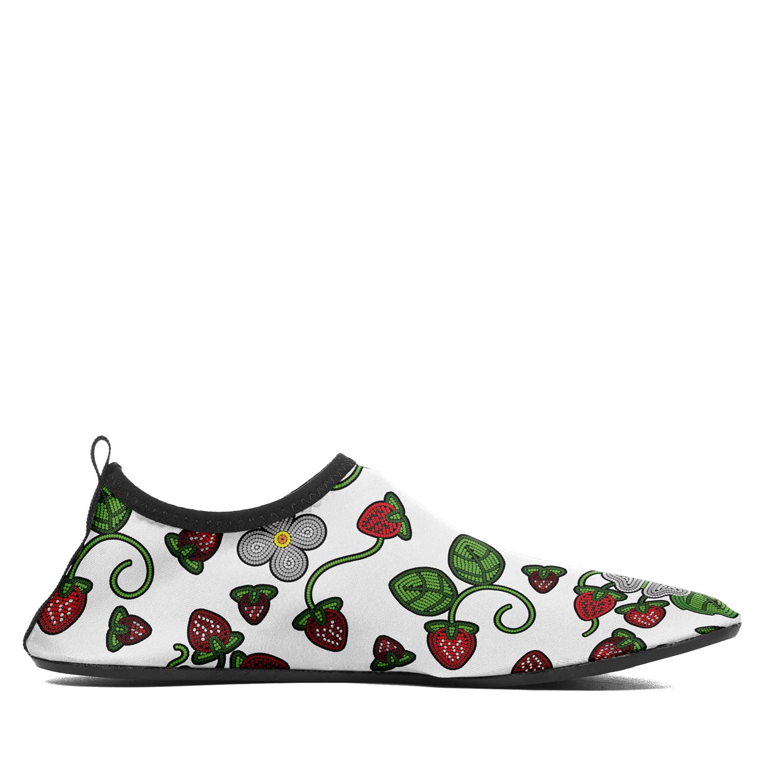 Strawberry Dreams White Kid's Sockamoccs Slip On Shoes