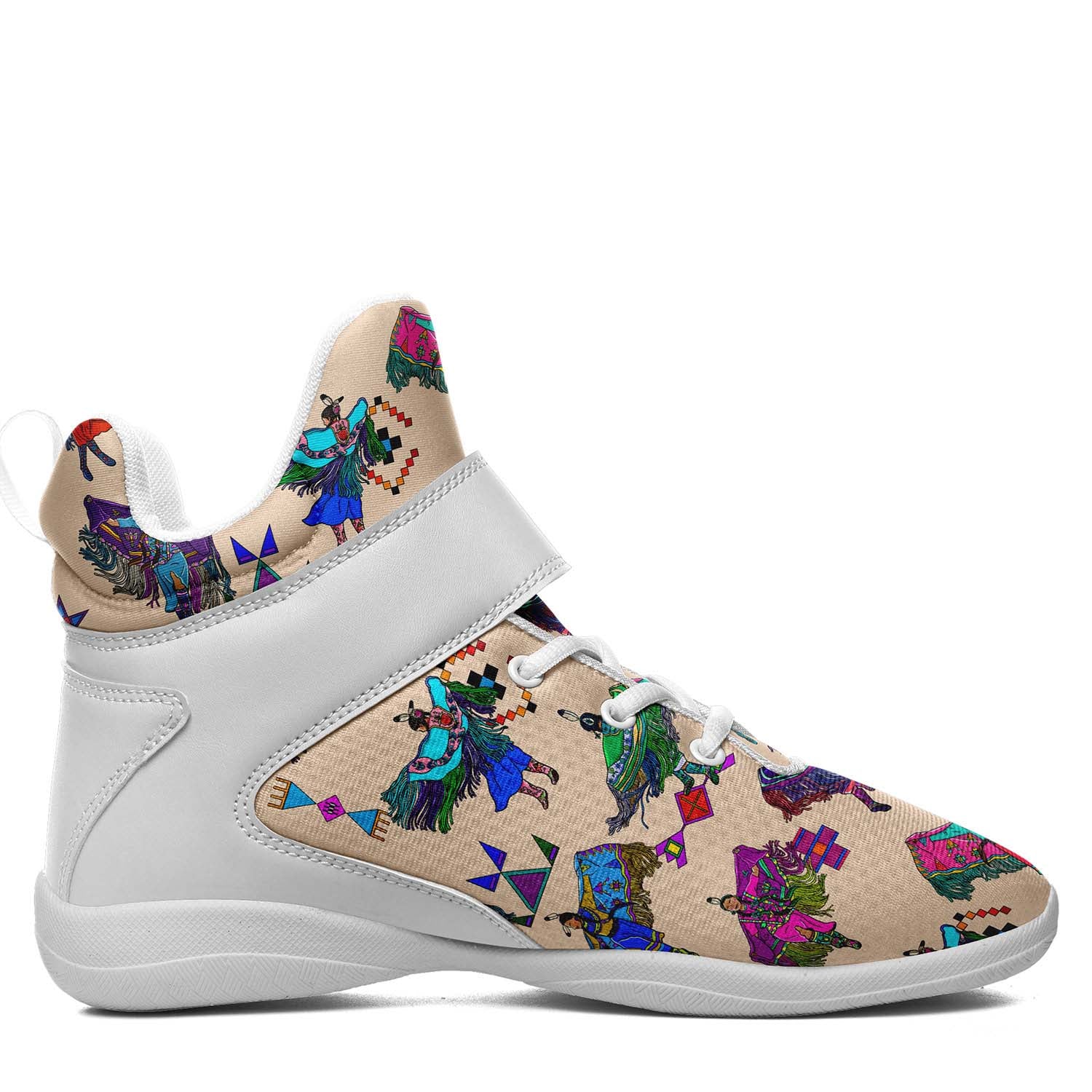 Women's Fancy Dancers Muslin Ipottaa Basketball / Sport High Top Shoes - White Sole