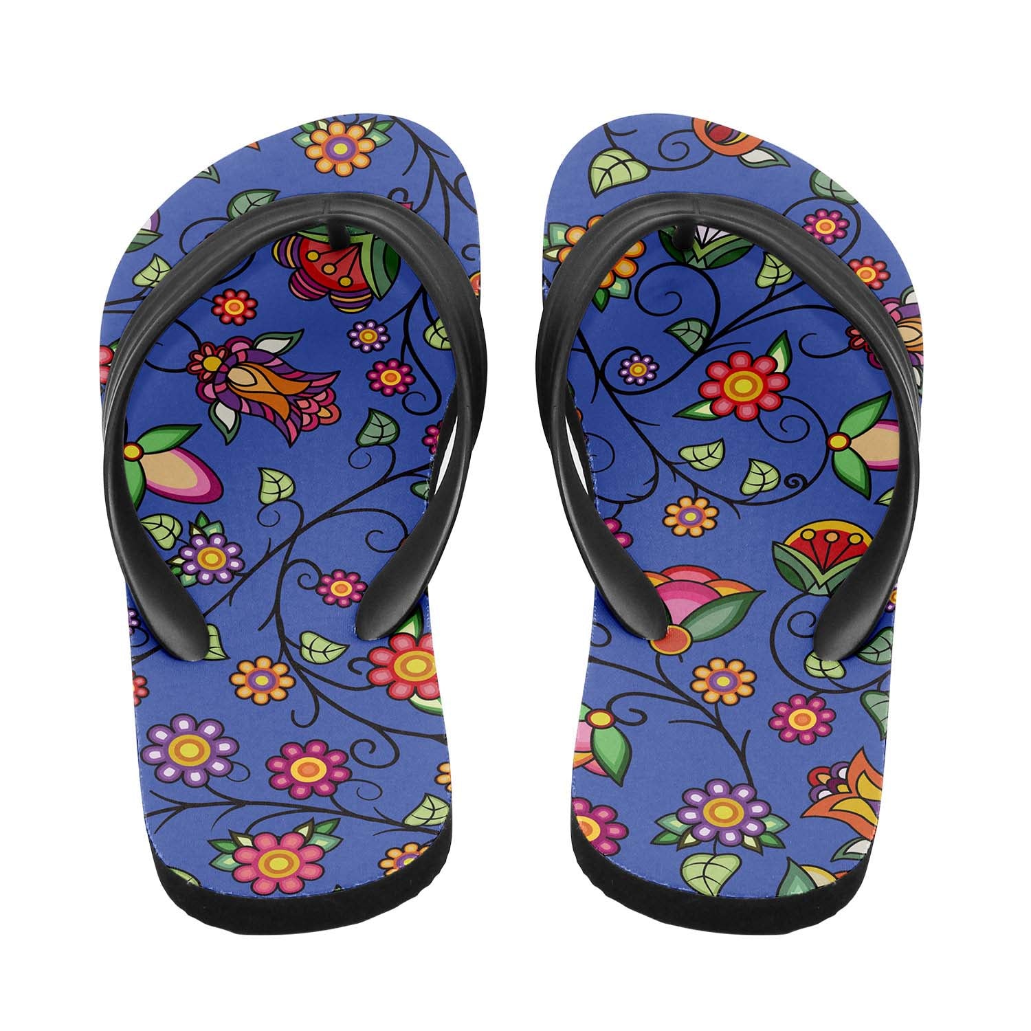 Heartbeat Petals Blue Flip Flops