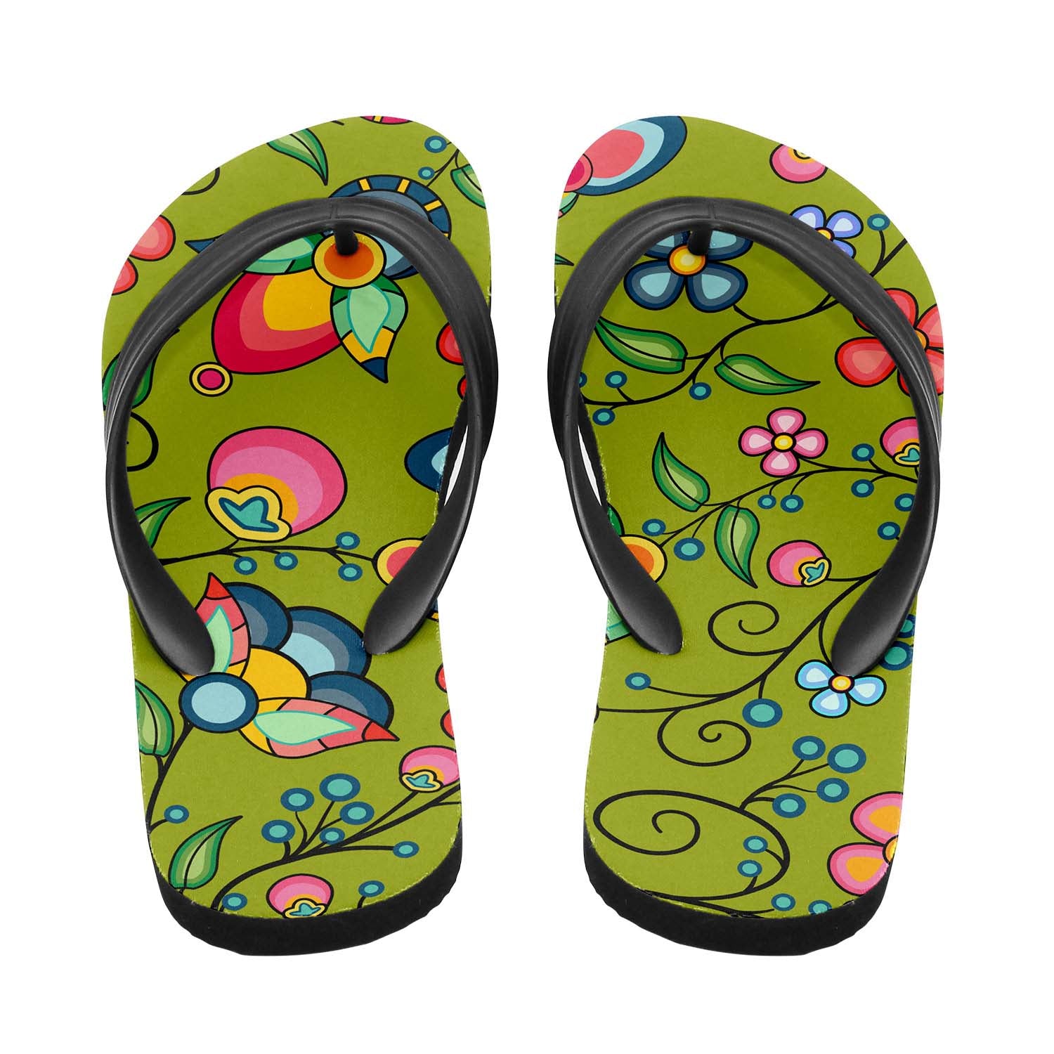 Floral Bounty Sweetgrass Flip Flops