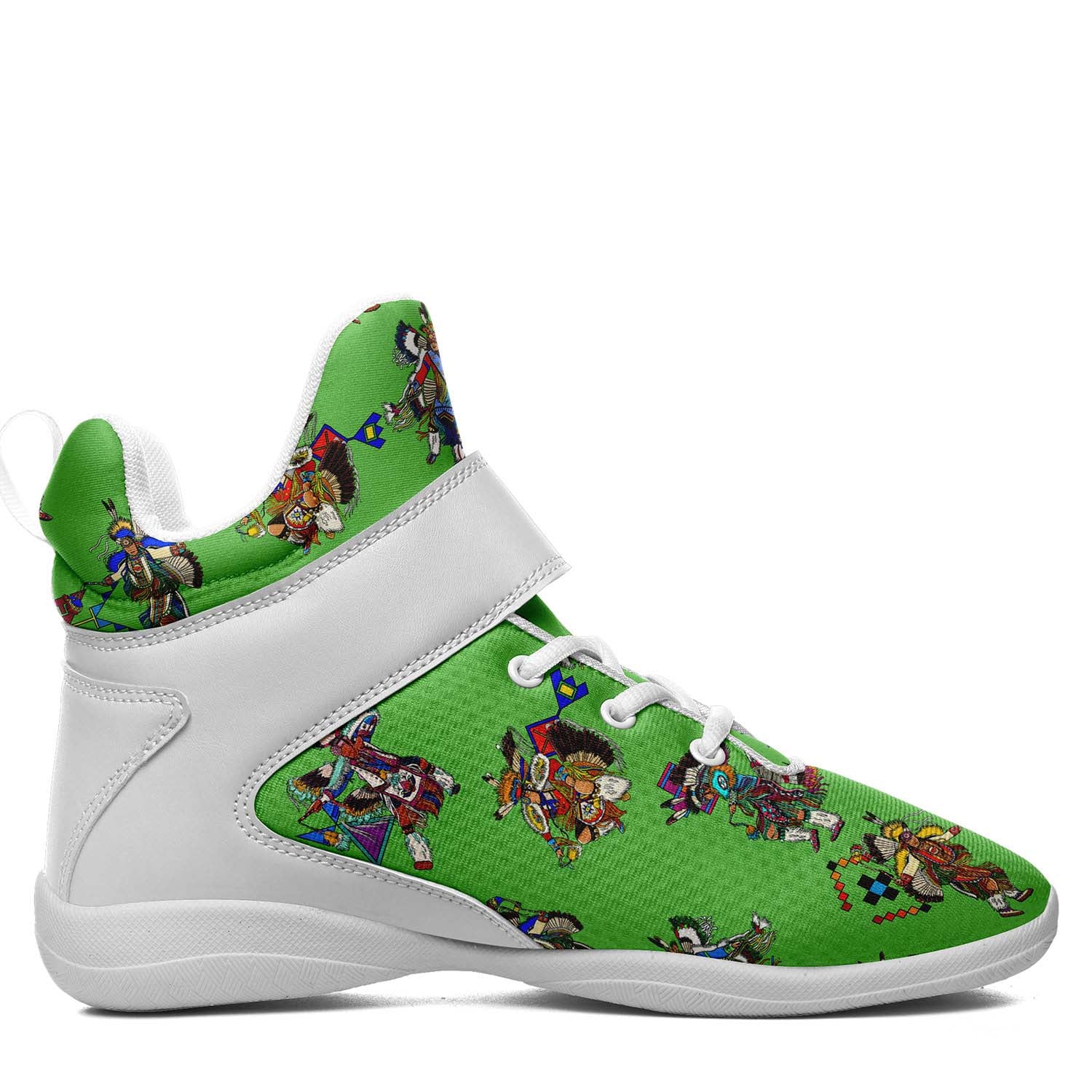 Men's Fancy Dancers Grass Ipottaa Basketball / Sport High Top Shoes - White Sole