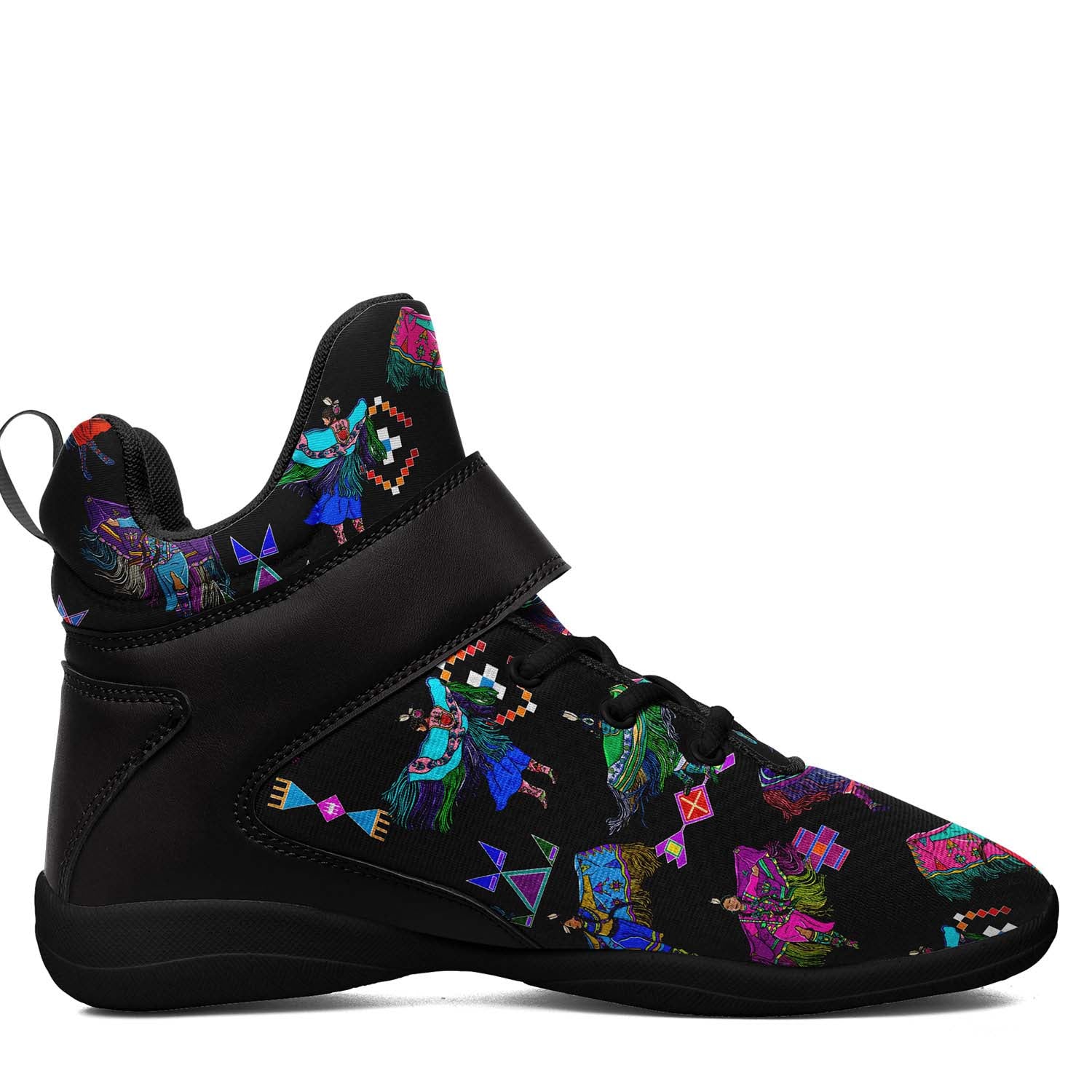 Women's Fancy Dancers Black Ipottaa Basketball / Sport High Top Shoes - Black Sole