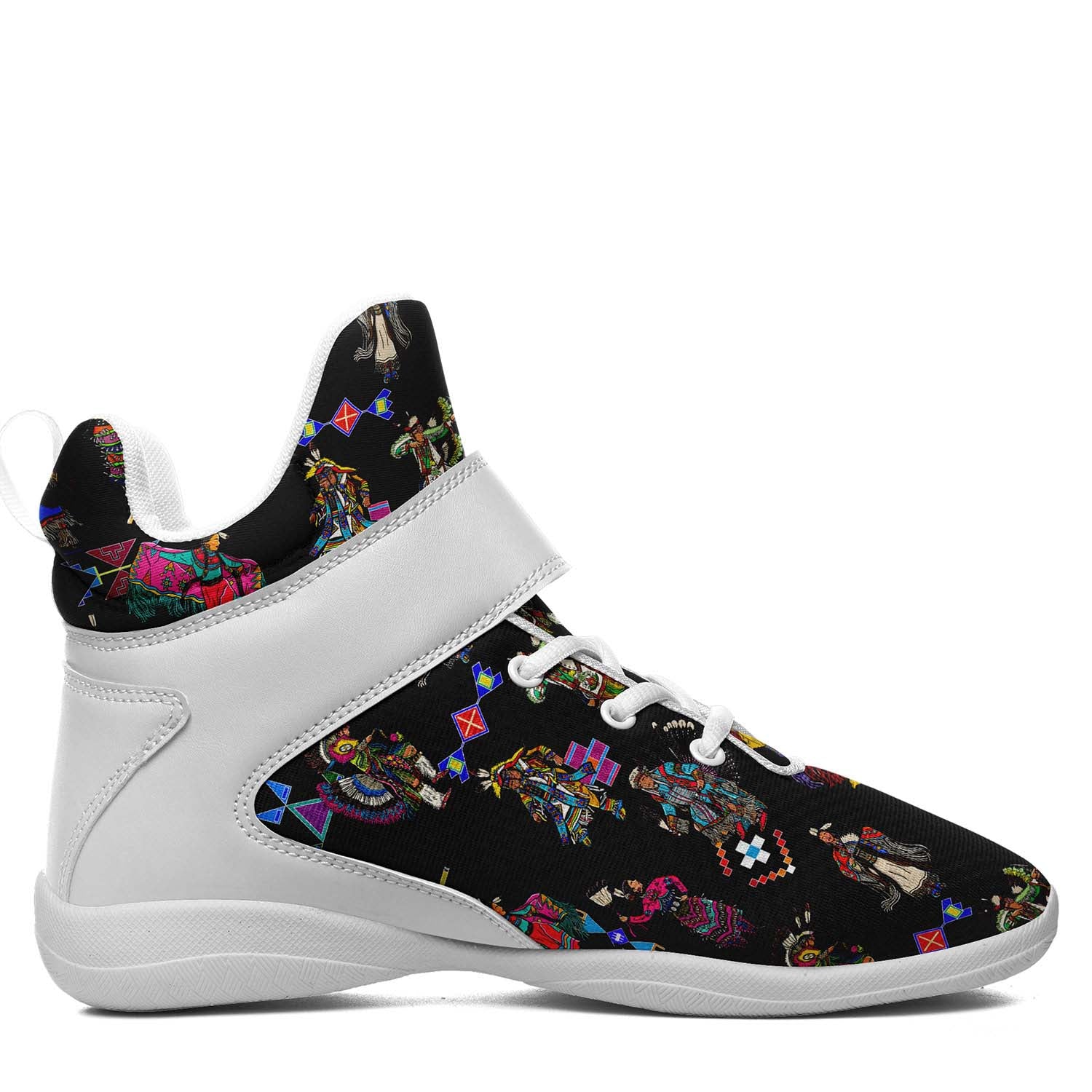 Grand Entry Dancers Black Ipottaa Basketball / Sport High Top Shoes - White Sole