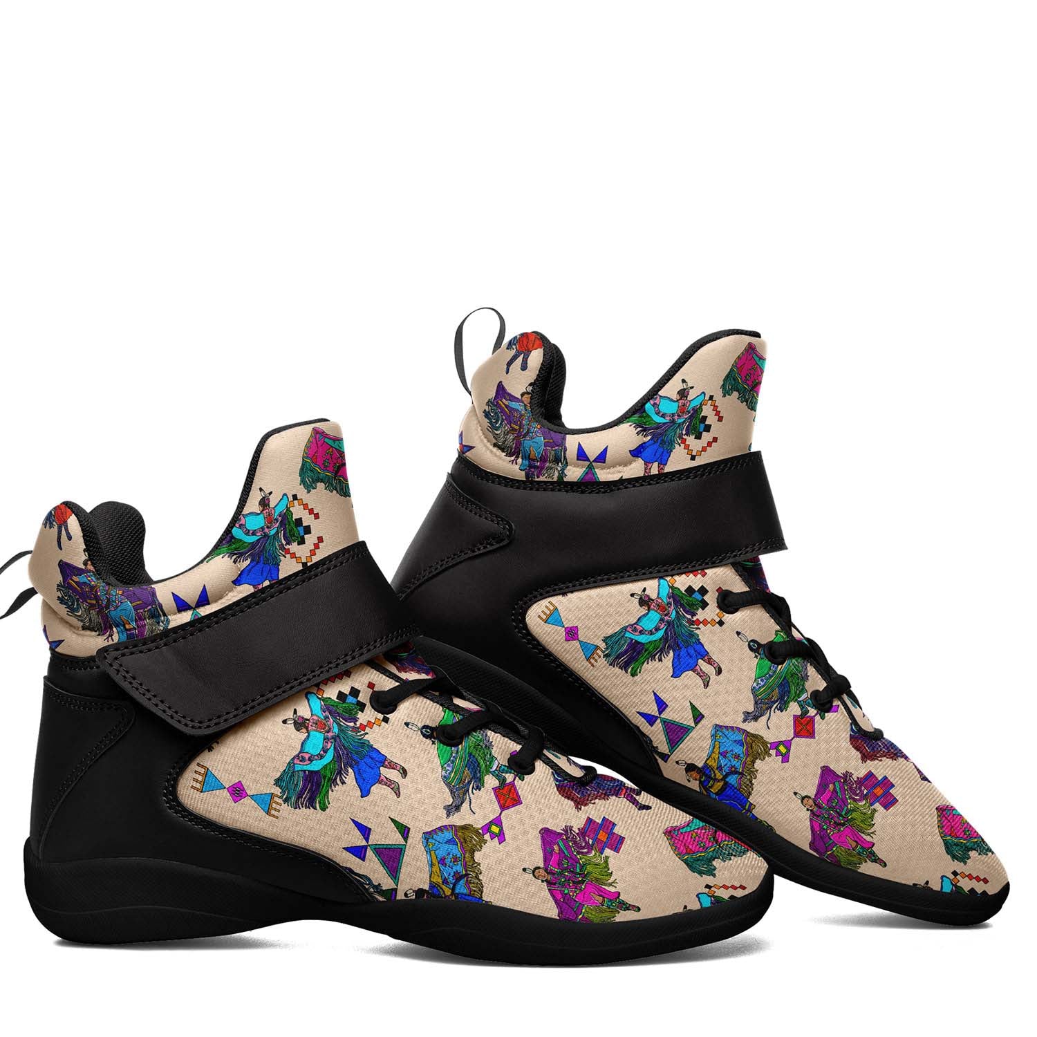 Women's Fancy Dancers Muslin Ipottaa Basketball / Sport High Top Shoes - Black Sole