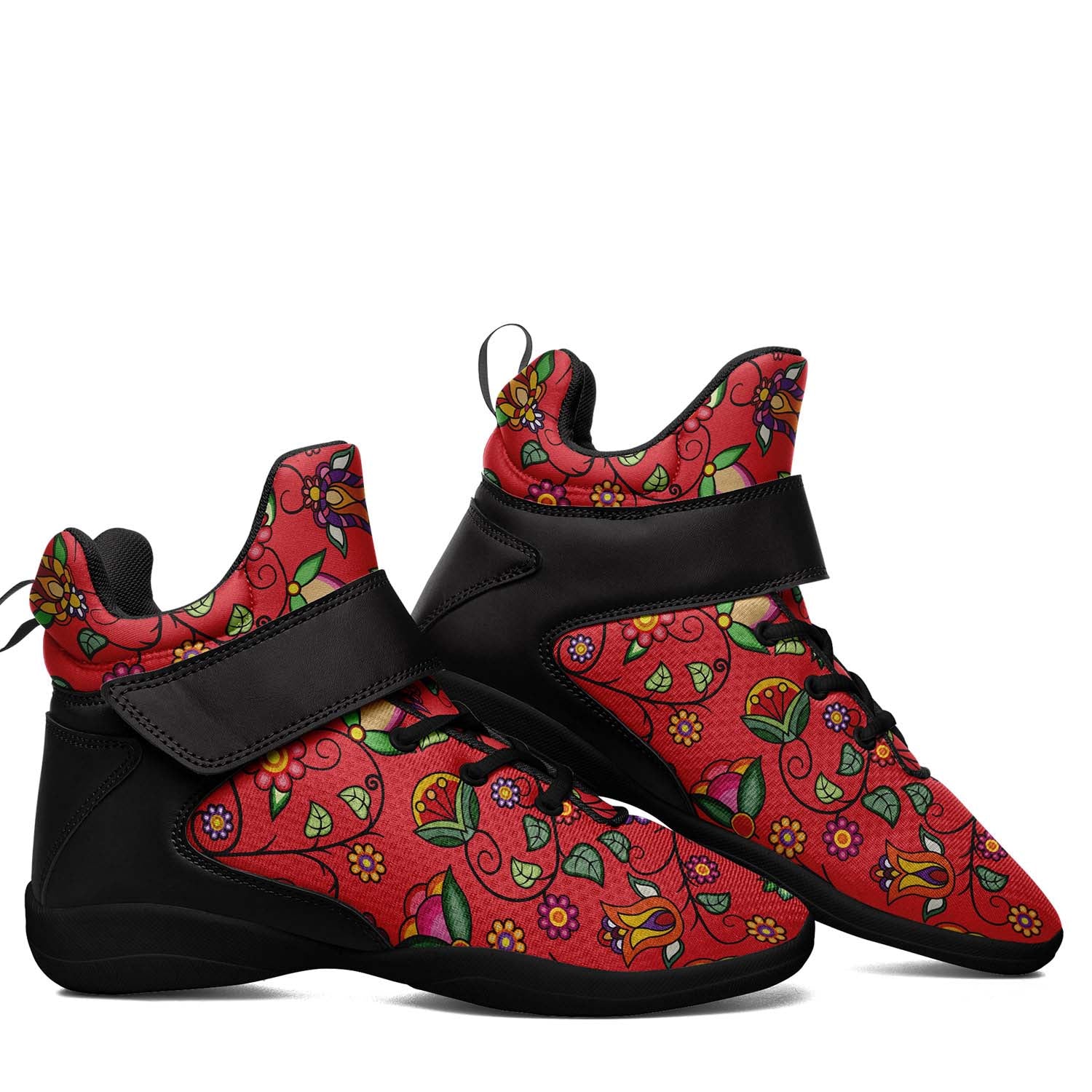 Heartbeat Petals Red Ipottaa Basketball / Sport High Top Shoes - Black Sole