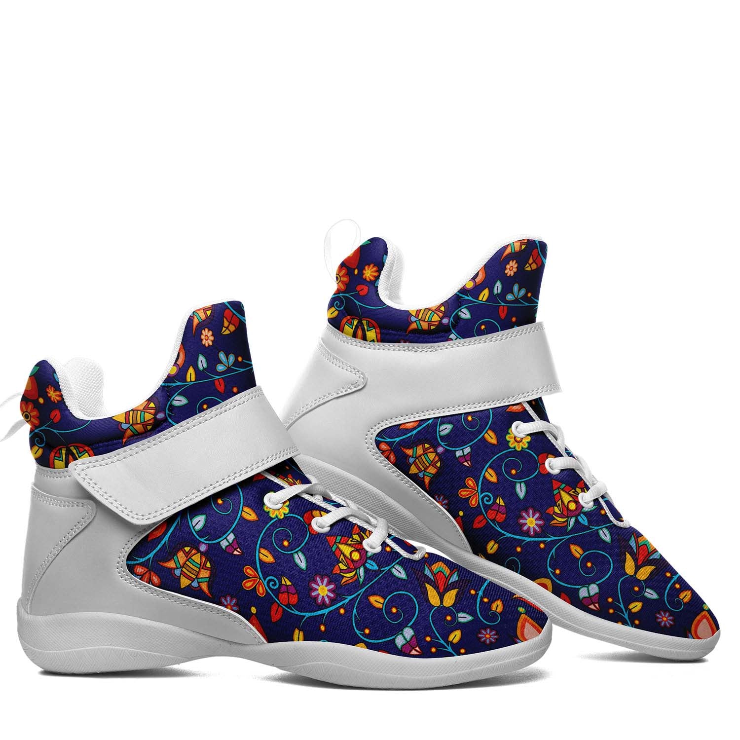 Thorny Path Blue Ipottaa Basketball / Sport High Top Shoes - White Sole