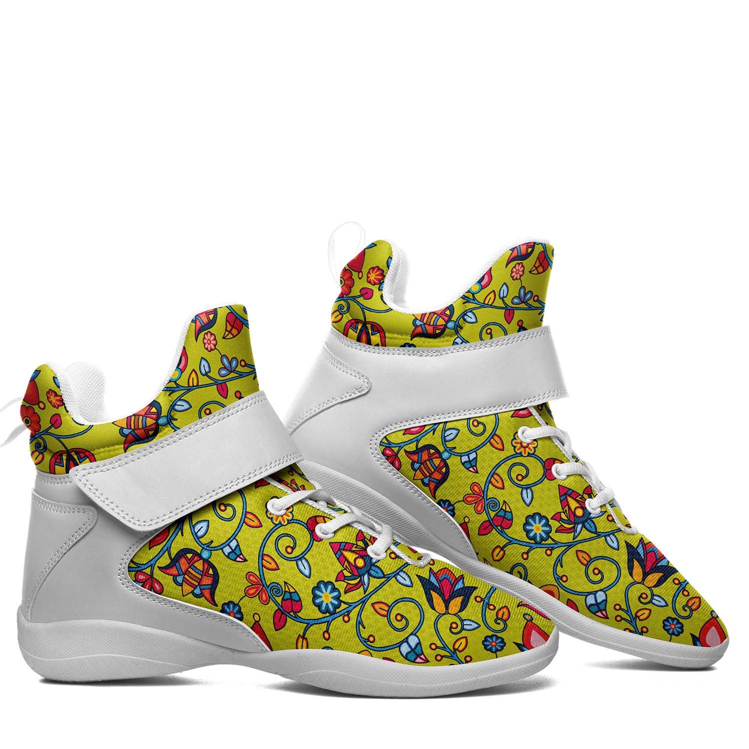 Thorny Path Yellow Ipottaa Basketball / Sport High Top Shoes - White Sole