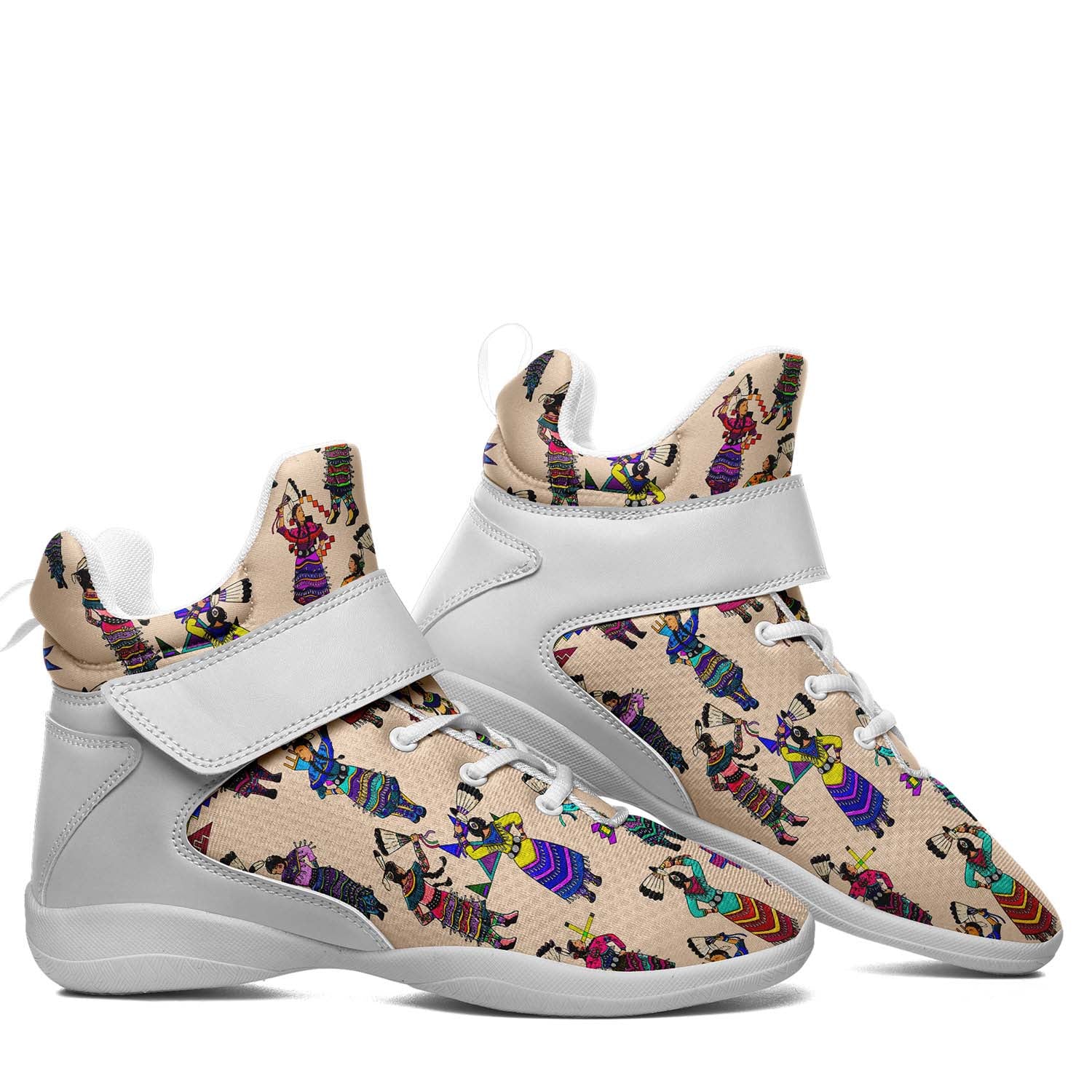 Women's Jingle Dancers Muslin Ipottaa Basketball / Sport High Top Shoes - White Sole