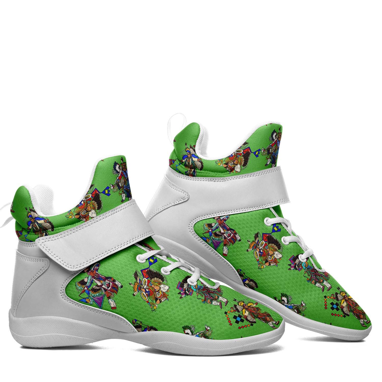 Men's Fancy Dancers Grass Ipottaa Basketball / Sport High Top Shoes - White Sole