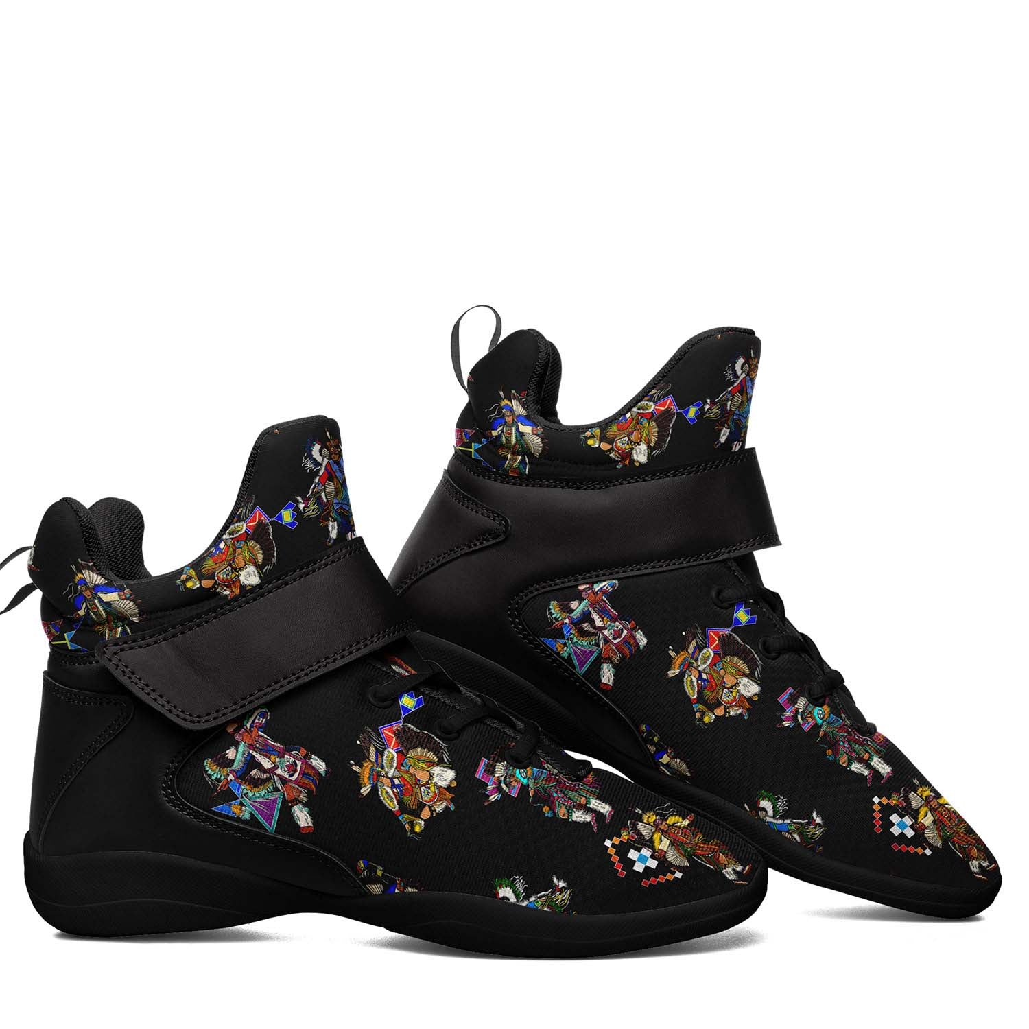 Men's Fancy Dancer Black Ipottaa Basketball / Sport High Top Shoes - Black Sole