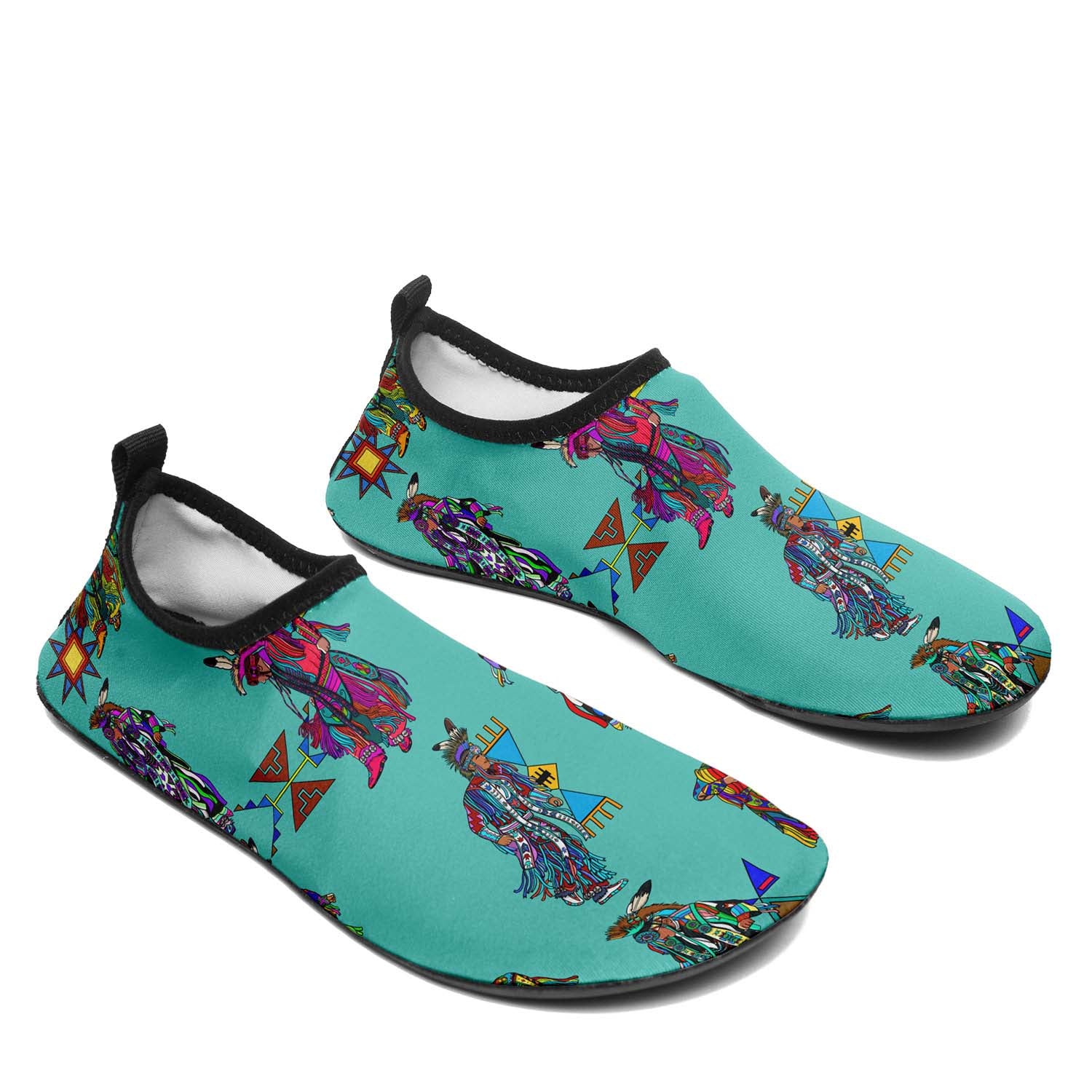 Men's Grass Dancers Eggshell Blue Sockamoccs