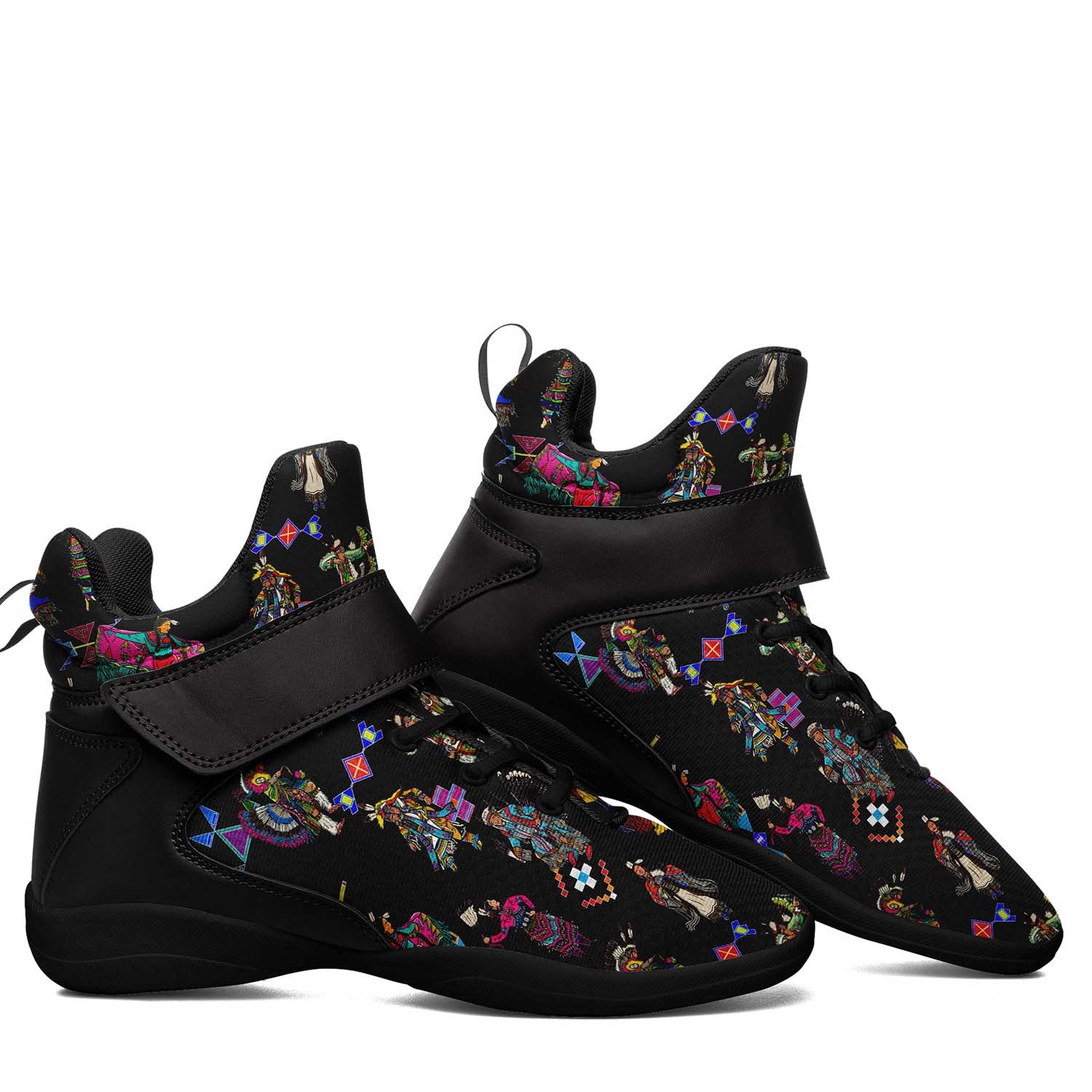 Grand Entry Dancers Black Ipottaa Basketball / Sport High Top Shoes - Black Sole
