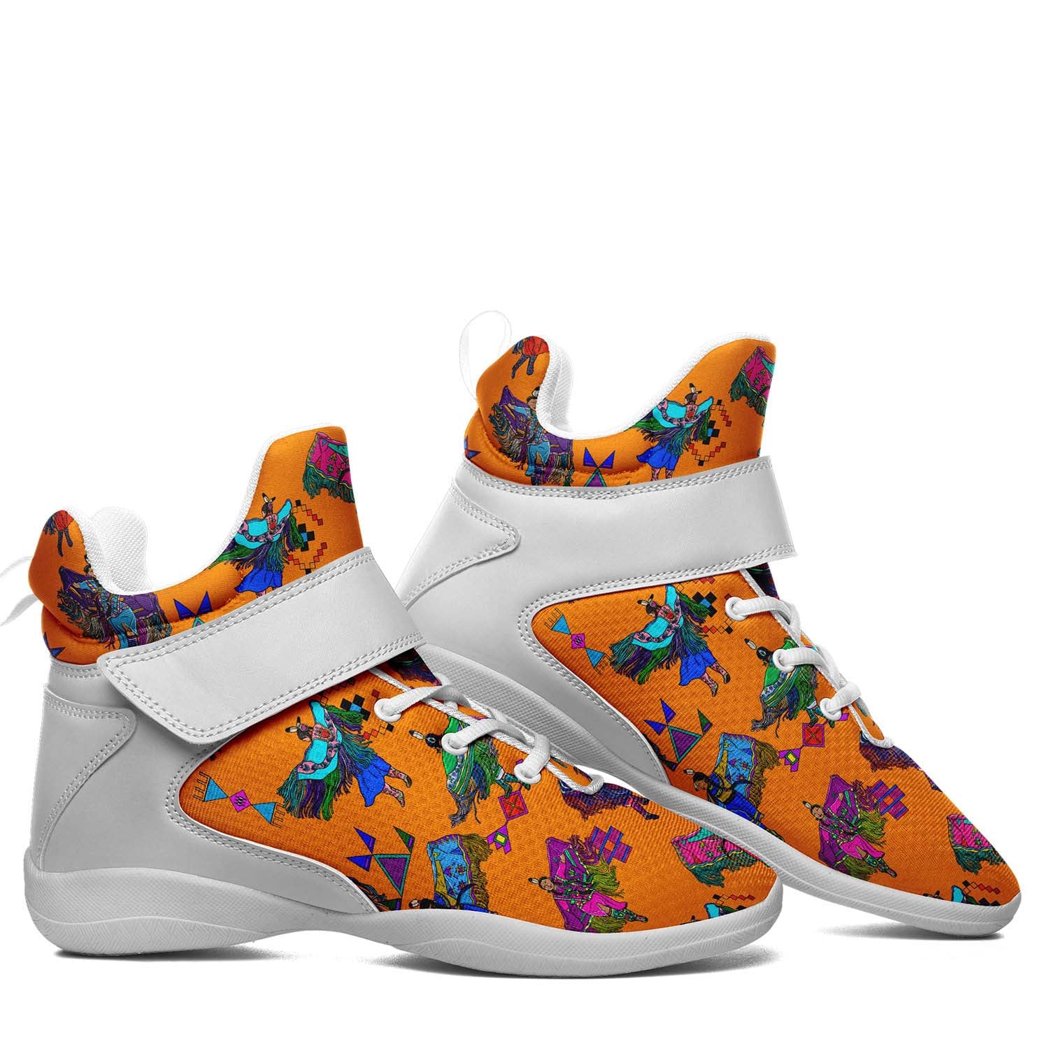 Women's Fancy Dancers Orange Ipottaa Basketball / Sport High Top Shoes - White Sole