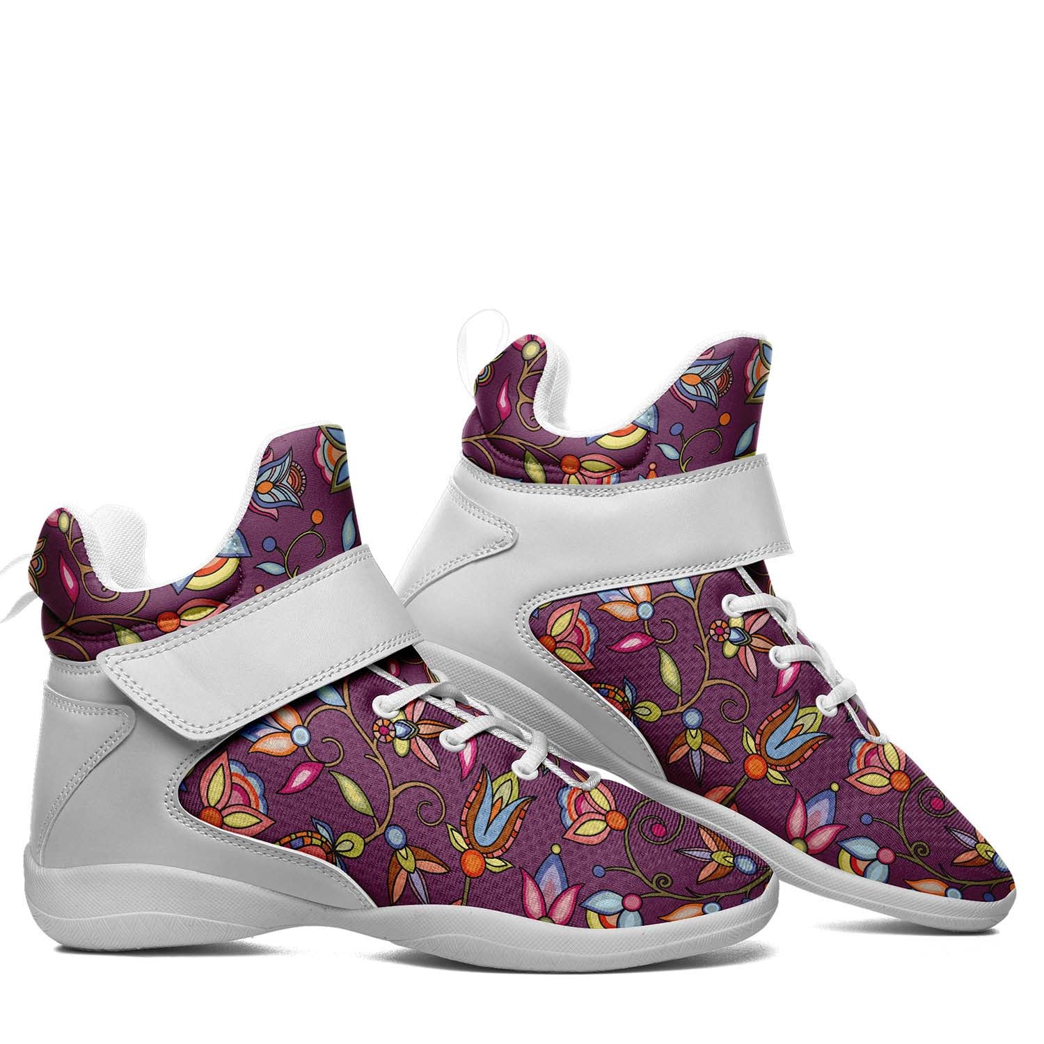 Buffalo Bloom Berry Bush Ipottaa Basketball / Sport High Top Shoes - White Sole