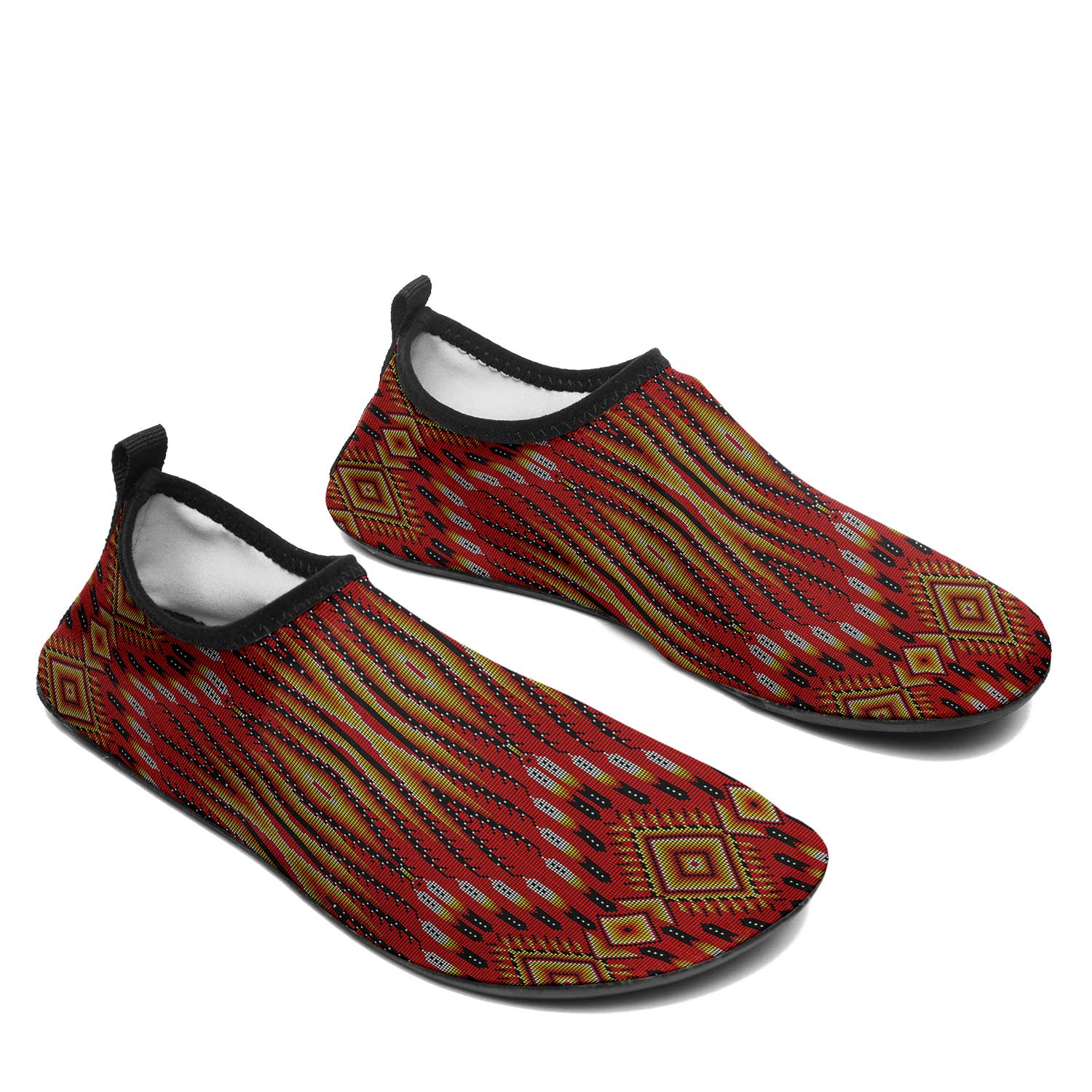Fire Feather Red Kid's Sockamoccs Slip On Shoes