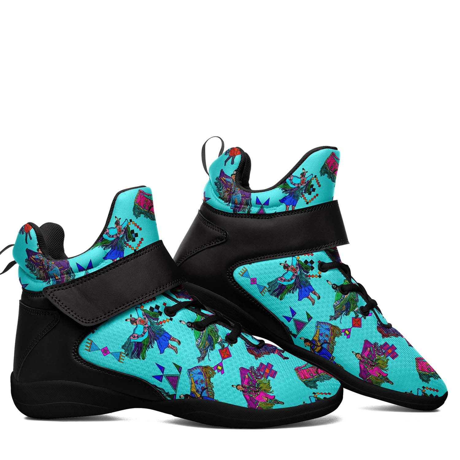 Women's Fancy Dancers Turquoise Ipottaa Basketball / Sport High Top Shoes - Black Sole