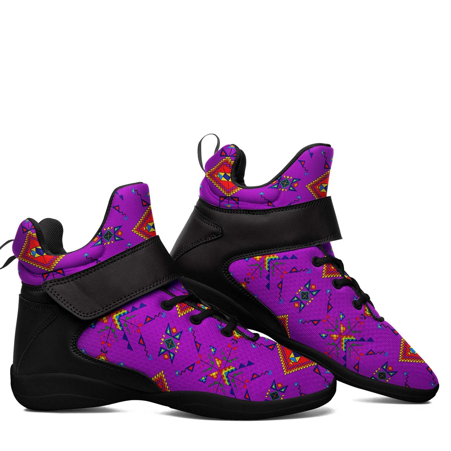 Buffalo Jump Purple Ipottaa Basketball / Sport High Top Shoes - Black Sole