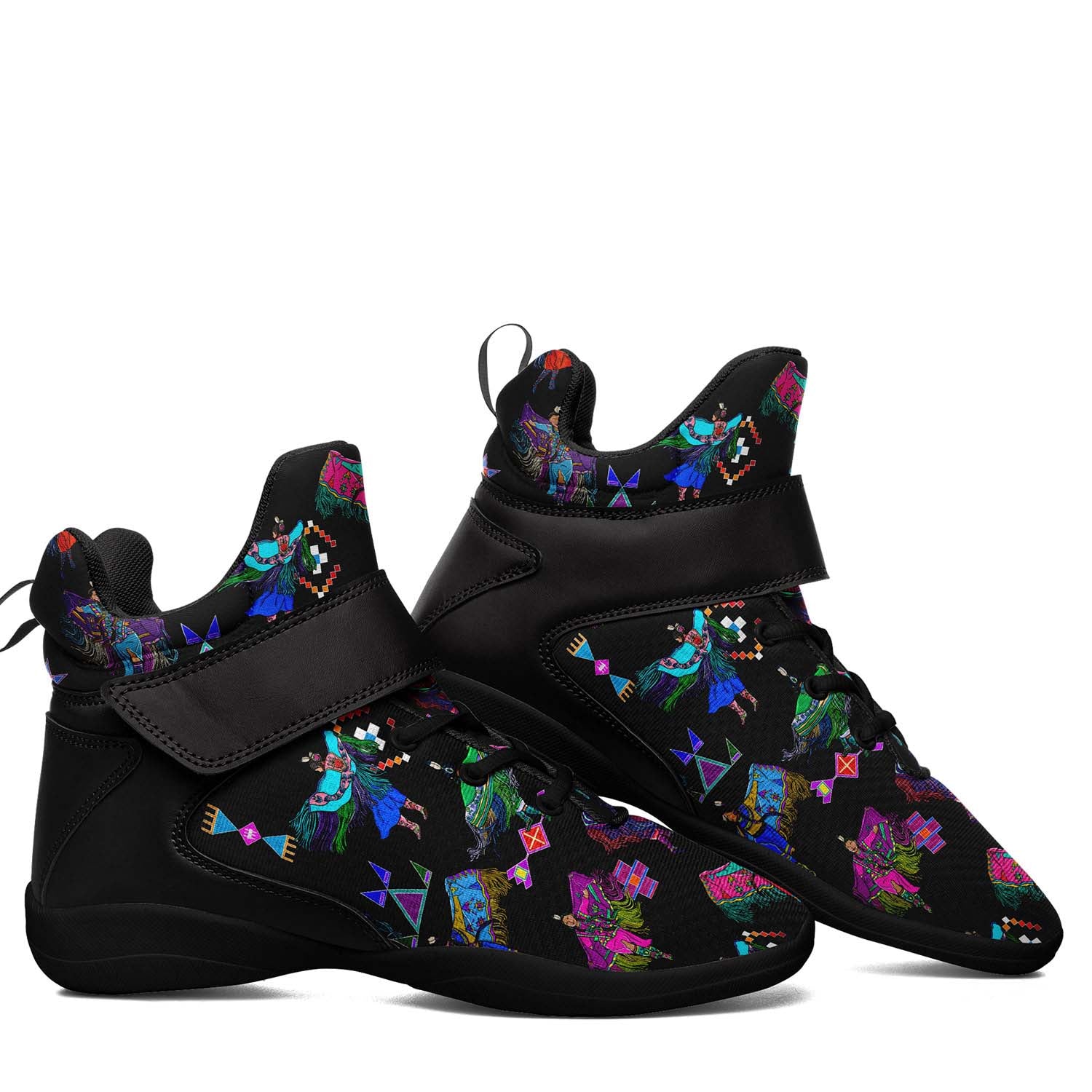 Women's Fancy Dancers Black Ipottaa Basketball / Sport High Top Shoes - Black Sole