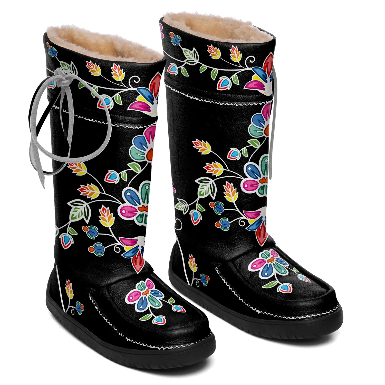 Winter Roseblush Black Real Leather MocLux main image 0