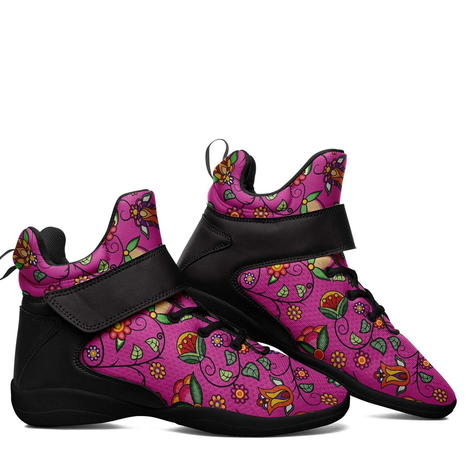 Heartbeat Petals Pink Ipottaa Basketball / Sport High Top Shoes - Black Sole