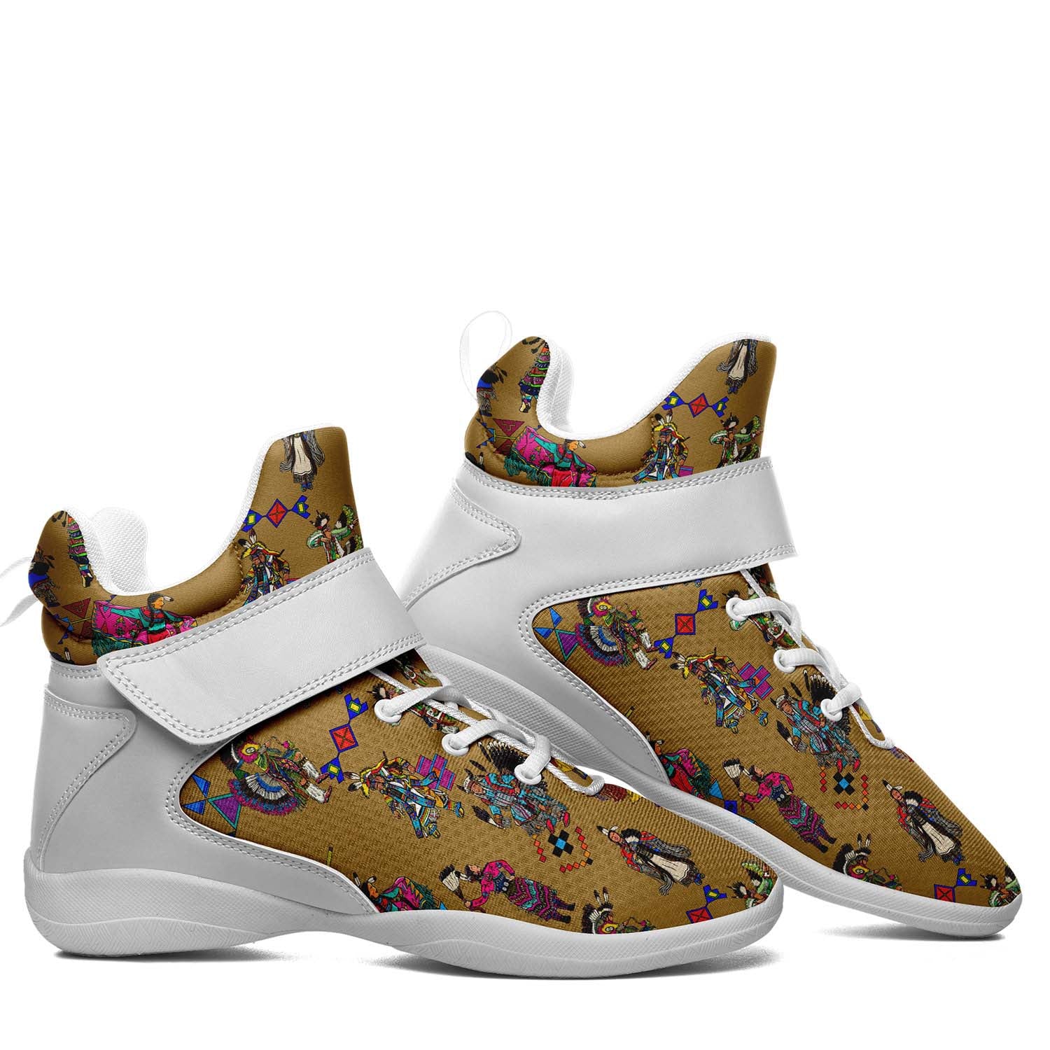 Grand Entry Dancers Earth Ipottaa Basketball / Sport High Top Shoes - White Sole