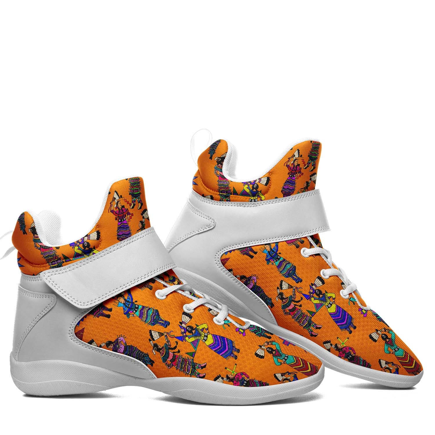 Women's Jingle Dancers Orange Ipottaa Basketball / Sport High Top Shoes - White Sole